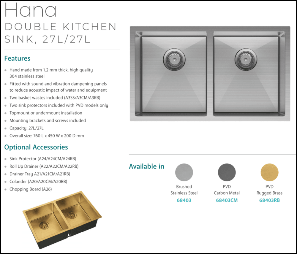 FIENZA 33x22 Inch Double Bowl Stainless Steel Kitchen Sink - 16 Gauge 304 Grade, Undermount/Topmount, Brushed Finish for Modern Kitchens - Perfect for Meal Prep, Washing Dishes & Multi-Tasking