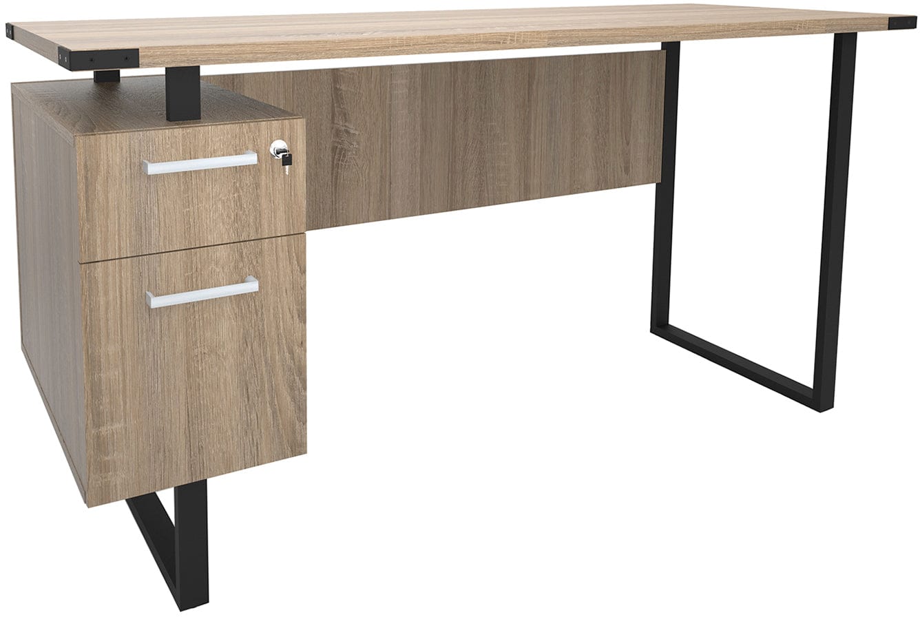 Safco Mirella SOHO Desk with Built-In Pedestal [5513] - Modern Home Office Desk with Storage for Small Spaces, Perfect for Remote Work & Study