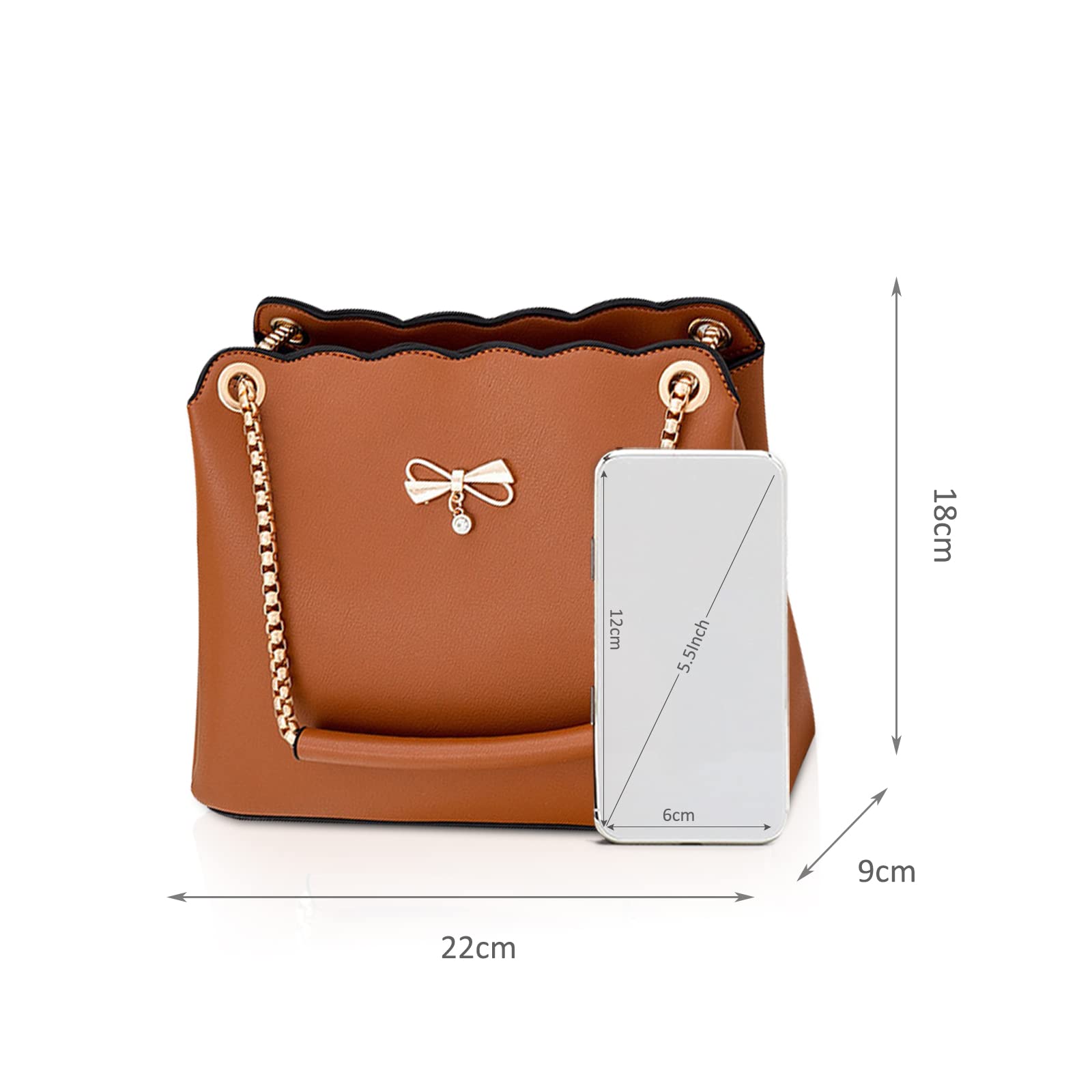 NICOLE & DORIS Women's Fashion Crossbody Bag - PU Leather Small Shoulder Handbag with Chain Strap, Top Handle & Diagonal Design | Perfect for Daily Use, Work, Travel & Evening Out