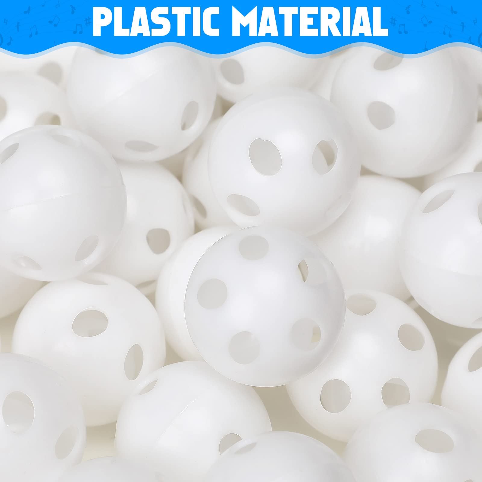 50Pcs 28mm Rattle Balls - Noise Maker Inserts for Baby Toys, Pet Puppets & Doll Repair - Rattling Sound Effects for Sensory Play, DIY Crafts and Interactive Animal Toys
