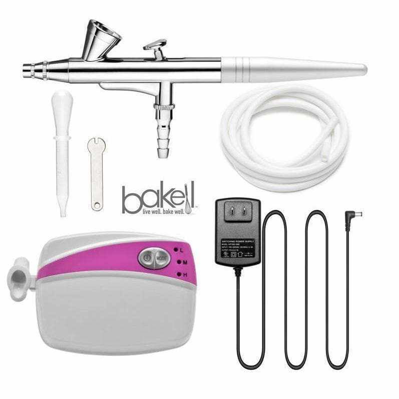 Professional Airbrush Kit - Bakell Airbrush Gun with 3 Nozzles & 6 Needles (Pink Edition) for Cake Decorating, Nail Art, Tattoo Practice & Model Painting
