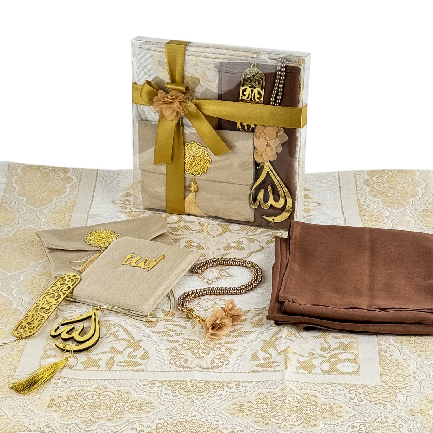Premium Islamic Prayer Rug Mat - Soft Cream Prayer Carpet for Home & Mosque - Non-Slip Comfortable Muslim Salah Mat for Daily Prayers & Ramadan Worship