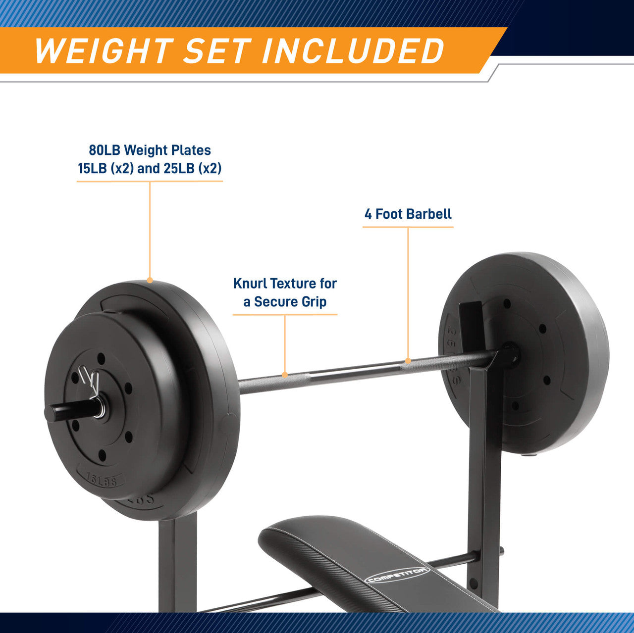 Adjustable Weight Bench with 80 lb. Dumbbell Set - Home Gym Equipment for Full Body Workout | Strength Training & Fitness Exercises for Men & Women
