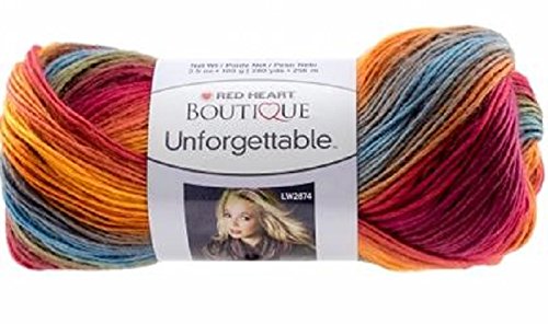 Red Heart Boutique Unforgettable Yarn - Sunrise Colorway | Premium Soft Acrylic Yarn for Knitting & Crocheting | Perfect for Scarves, Blankets & DIY Crafts