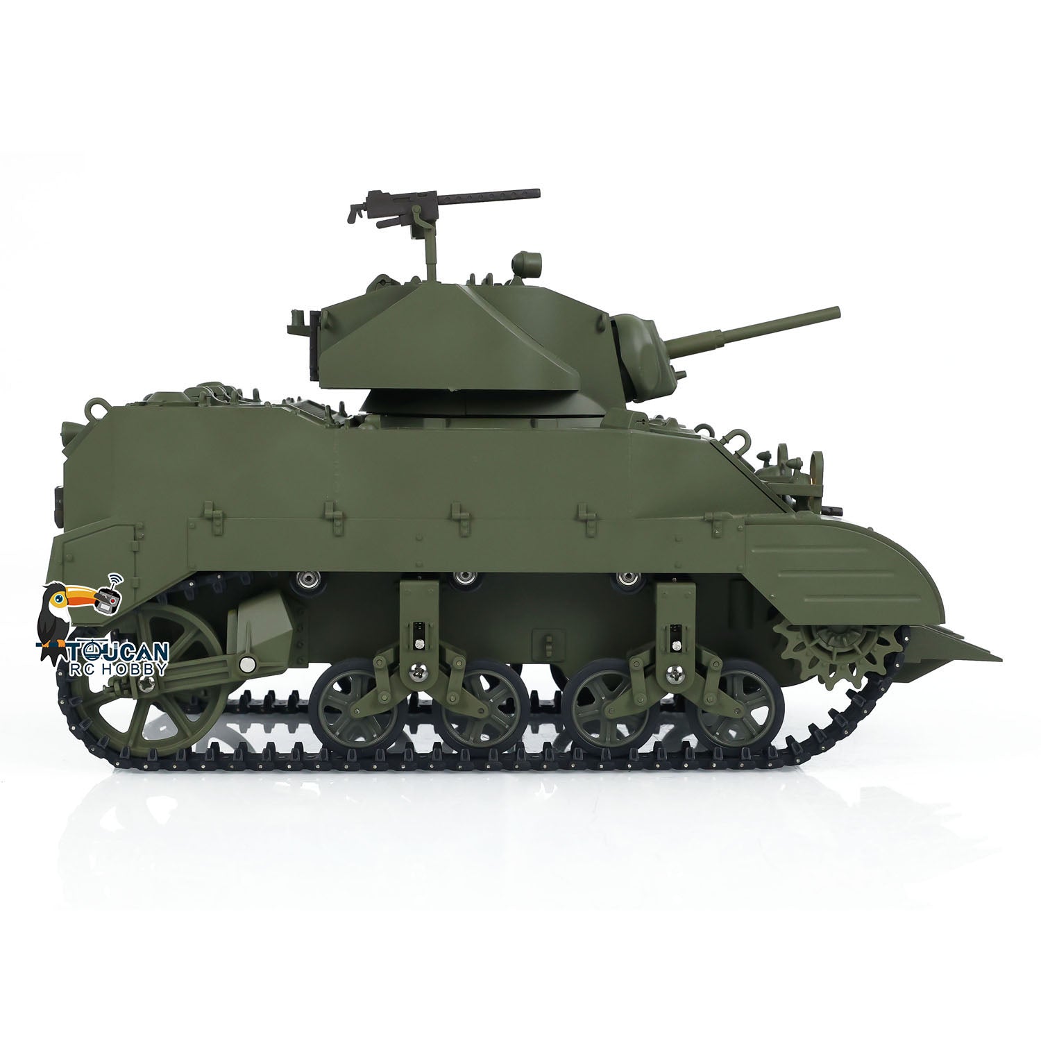 1/16 Scale RTR M5A1 Stuart Light Tank RC Military Model - 360° Rotating Turret & Recoiling Barrel - US/UK Version - Perfect for Collectors & Battle Reenactments