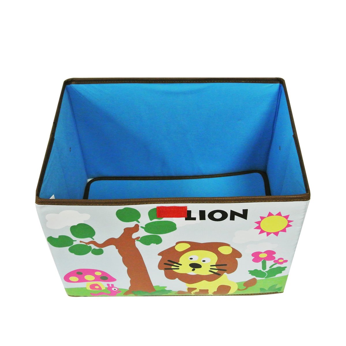 Wrapables® Kids Fabric Storage Bin for Toys, Clothes & Organizing - Lion Design Playroom & Nursery Storage Solution