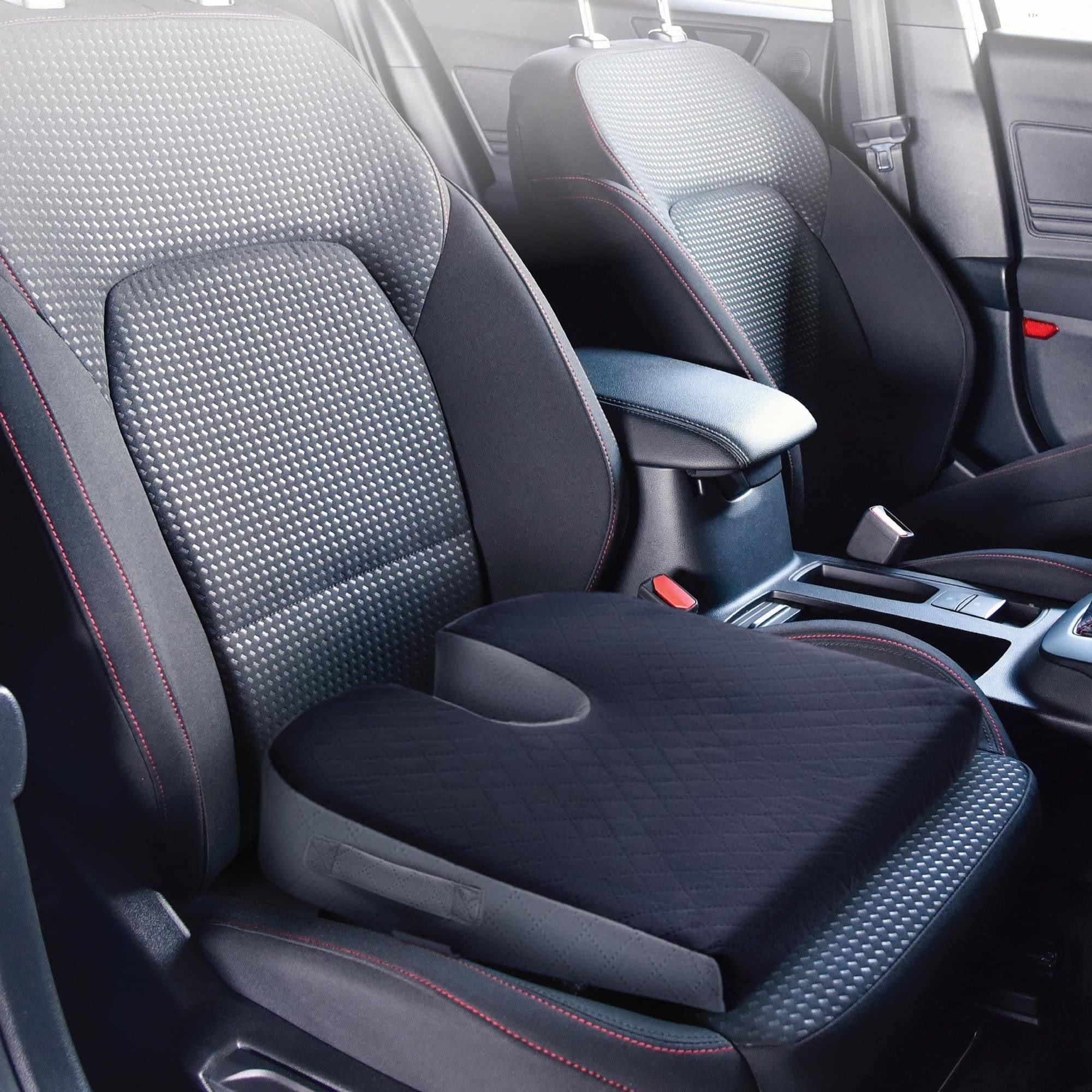 Kölbs Premium Car Seat Cushion for Truck Drivers - Orthopedic Wedge Cushion with Coccyx Cutout for Tailbone Pain Relief - Stylish Jacquard Cover - Perfect for Long Drives, Office Chairs & Back Pain Relief