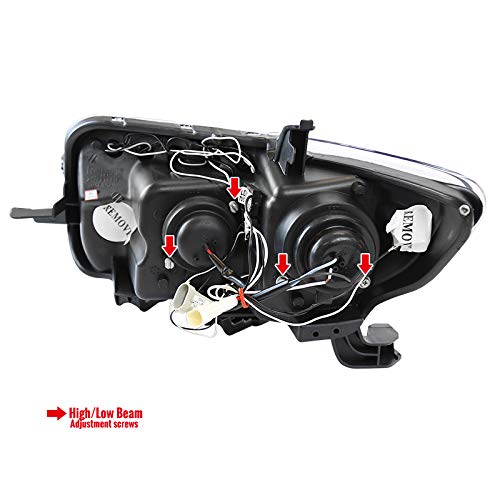 2008-2010 LED Halo Black Projector Headlights - High Performance Driving Lamps Pair for Night Visibility & Style Upgrade | Perfect for Jeep Wrangler, Dodge Ram & Off-Road Vehicles
