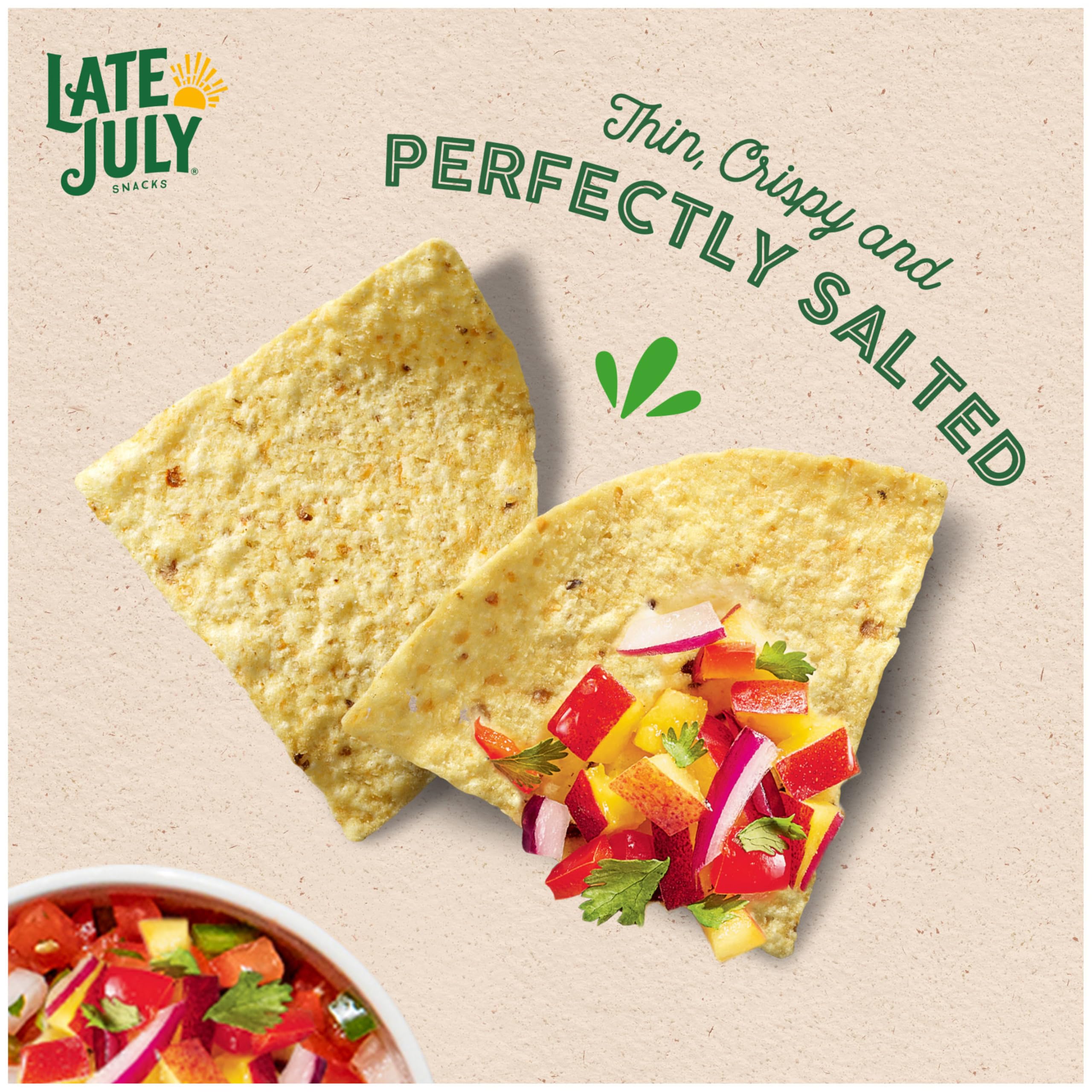 Organic Thin & Crispy Tortilla Chips with Sea Salt | Late July Snacks | 10.1 oz Bag | Perfect for Parties, Snacking & Healthy Diets