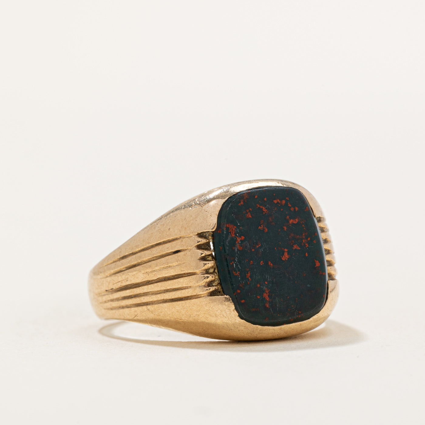 Bloodstone Signet Ring for Men - 2.25 Carat Natural Stone - Size 8.25 - Handcrafted Sterling Silver Band - Perfect for Gifts, Weddings & Everyday Wear