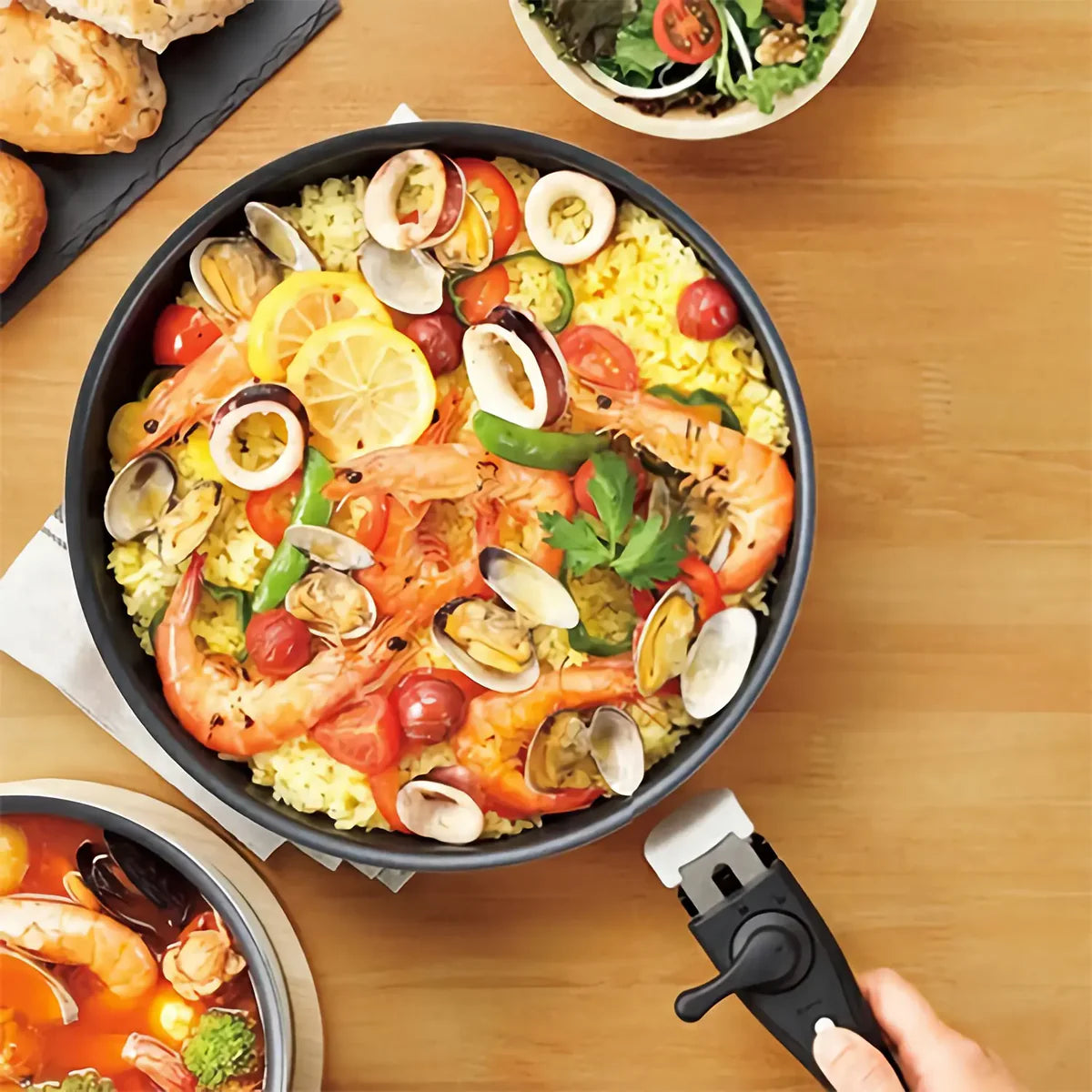 Hirosho Colosele 3-Piece Aluminum Cookware Set - Nonstick Pots and Pans for Cooking, Frying & Boiling - Perfect for Home Kitchen, Camping & Outdoor Use