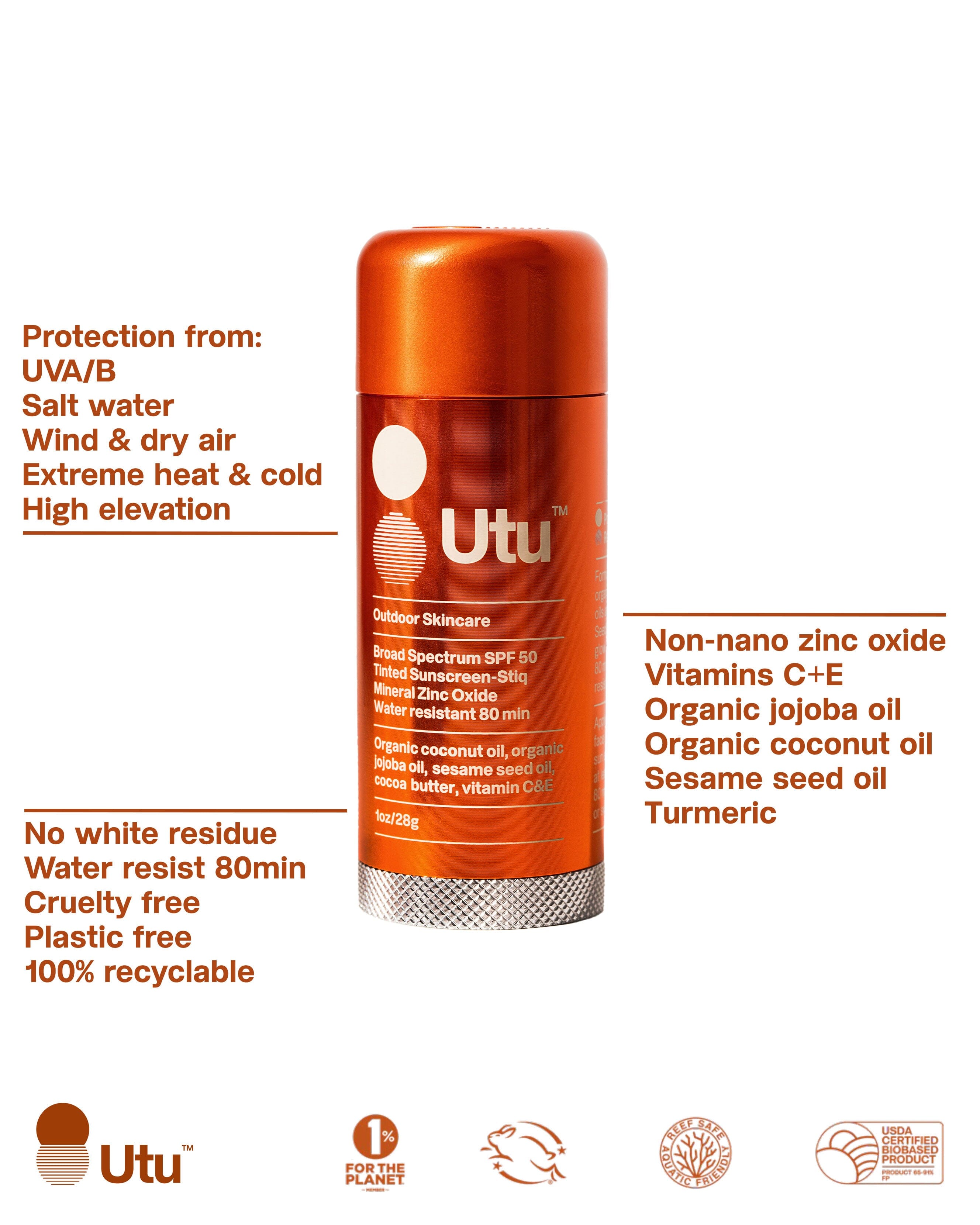 SPF50 Mineral Sunscreen Stick - Natural & Clean Sun Protection for Face & Body - Perfect for Outdoor Activities, Beach, and Daily Use