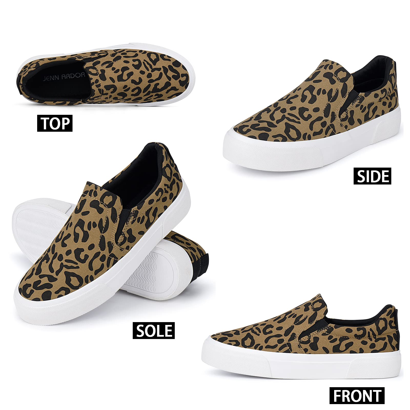 JENN ARDOR Women's Slip-On Sneakers - Comfortable Memory Foam Loafers for Walking & Casual Wear | Fashionable Slip-On Shoes for Women | Perfect for Work, Travel & Everyday Use