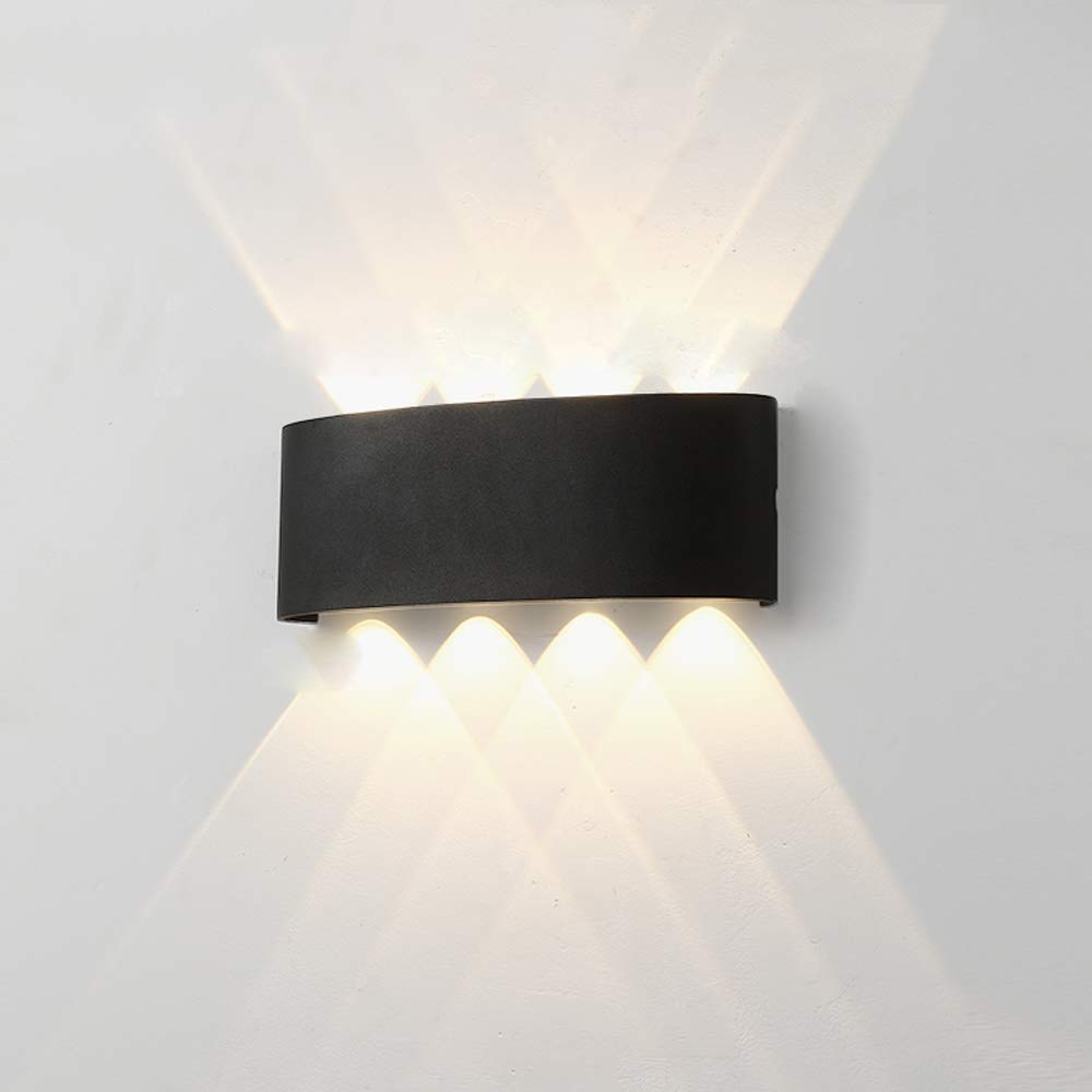 Modern LED Wall Sconce Lighting Fixture - Up/Down Warm White Light - Indoor Plaster Wall Lamp for Living Room, Bedroom, Hallway - Home Decor (Black) | Perfect for Ambient Lighting in Modern Interiors