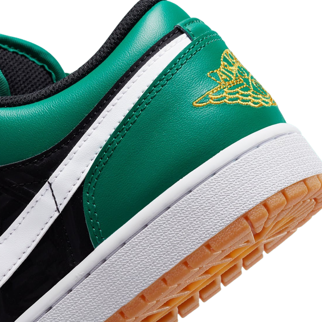 Air Jordan 1 Low SE Holiday Special Sneakers - Christmas Edition in Malachite Green, Black, Taxi & Fire Red Colors | Perfect for Gift Giving, Holiday Parties & Casual Streetwear