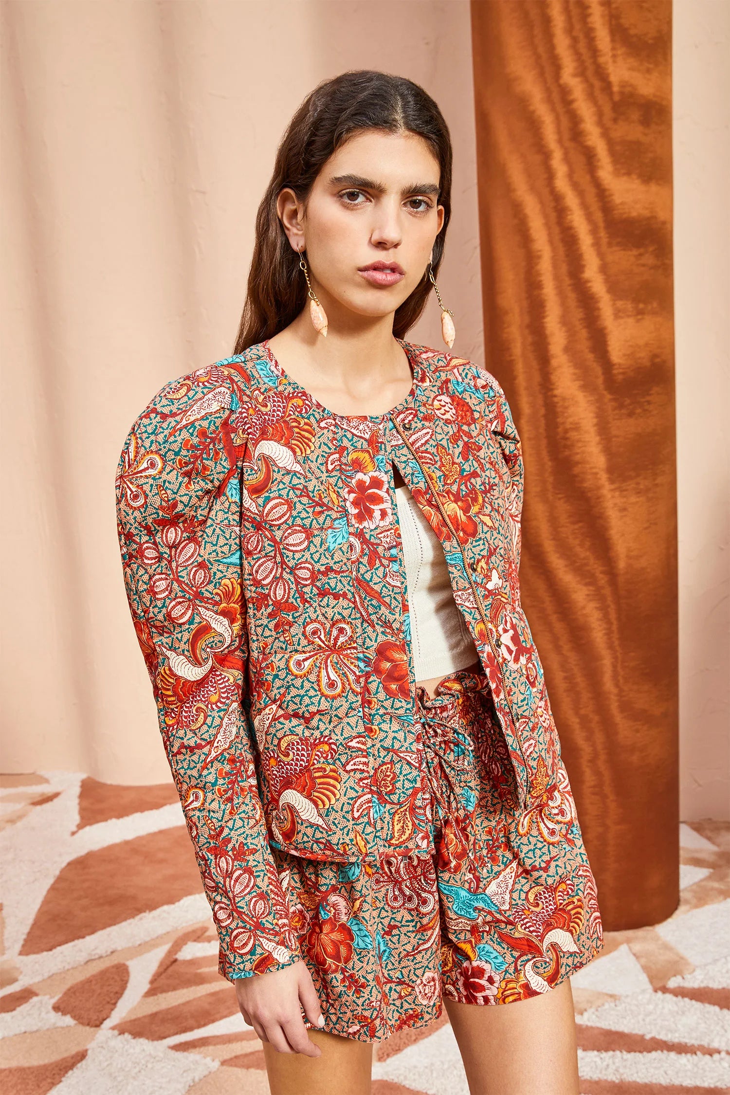 Esti Jacket - Women's Lightweight Primrose Floral Print Water-Resistant Windbreaker for Spring & Fall Outdoor Activities