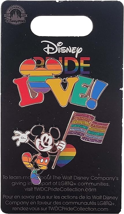 Disney Rainbow Pride Mickey Mouse Pin Set with Flag and LOVE - Limited Edition Collectible Pins for Disney Fans, LGBTQ+ Supporters, Pin Trading Enthusiasts - Perfect for Backpacks, Jackets, Hats & Pin Display Collections