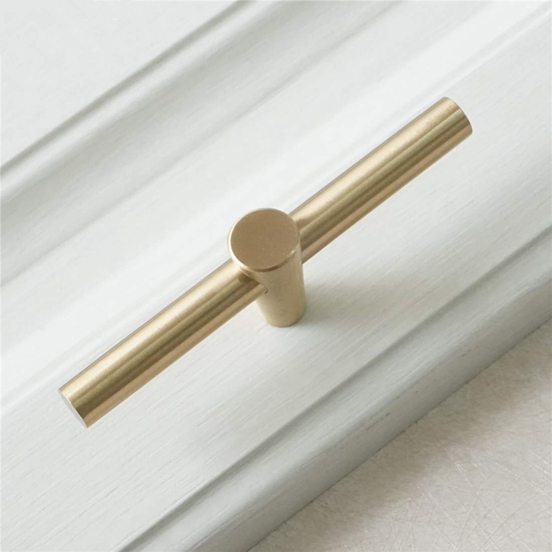 LBFEEL Brass T Bar Knob Drawer Pull Handle - Vintage Cabinet Hardware for Dresser, Kitchen Cabinets & Furniture (Set of 10) - Perfect for Home Renovation & DIY Projects