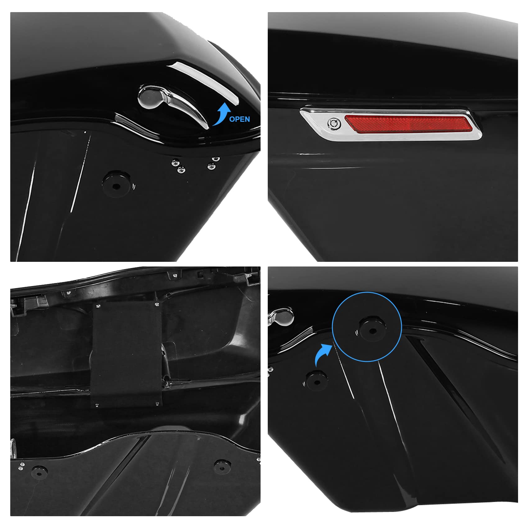 Premium TCMT Hard Saddlebags with Carpet Liners & Conversion Brackets - Compatible with Harley Softail 1984-2017 (Excluding Slim & Deuce Models) - Durable Motorcycle Storage for Long Rides & Road Trips