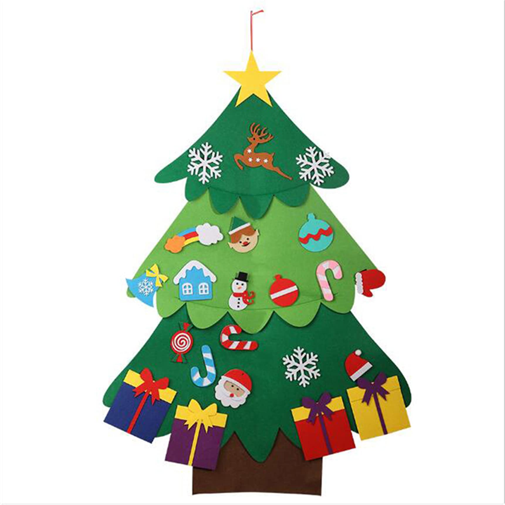 DIY Felt Christmas Tree Ornaments Kit for Kids - Creative Holiday Craft Set with Elk Design - Perfect for Xmas Gifts, New Year Decor, Wall Hangings & Door Decorations - Fun Family Activity for Christmas Party & Winter Home Decor