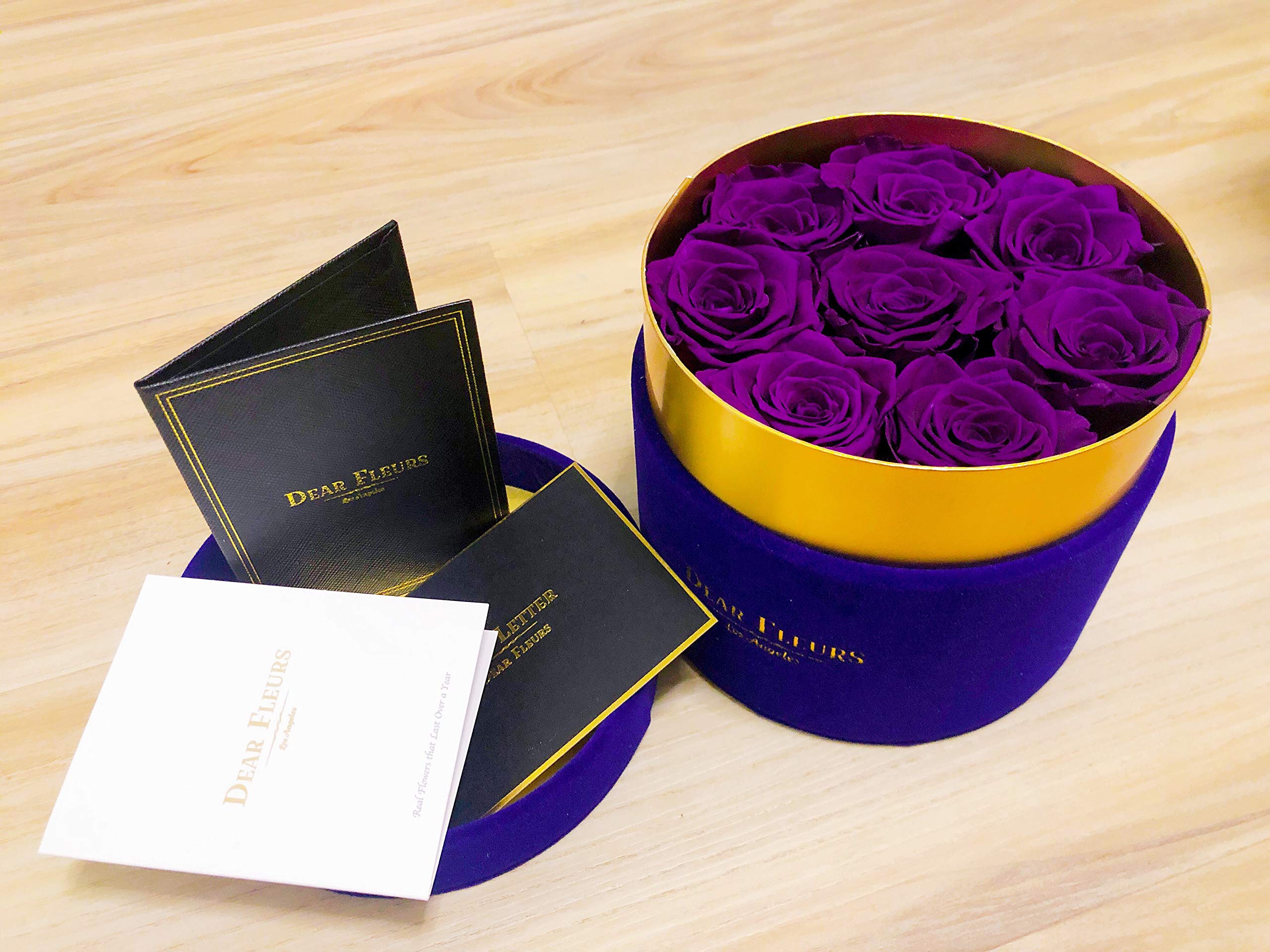 Small Velvet Roses | Real Preserved Roses That Last 1 Year | Purple & Blue Velvet Flowers in Gift Box | Perfect for Home Decor, Wedding Centerpieces & Romantic Gifts