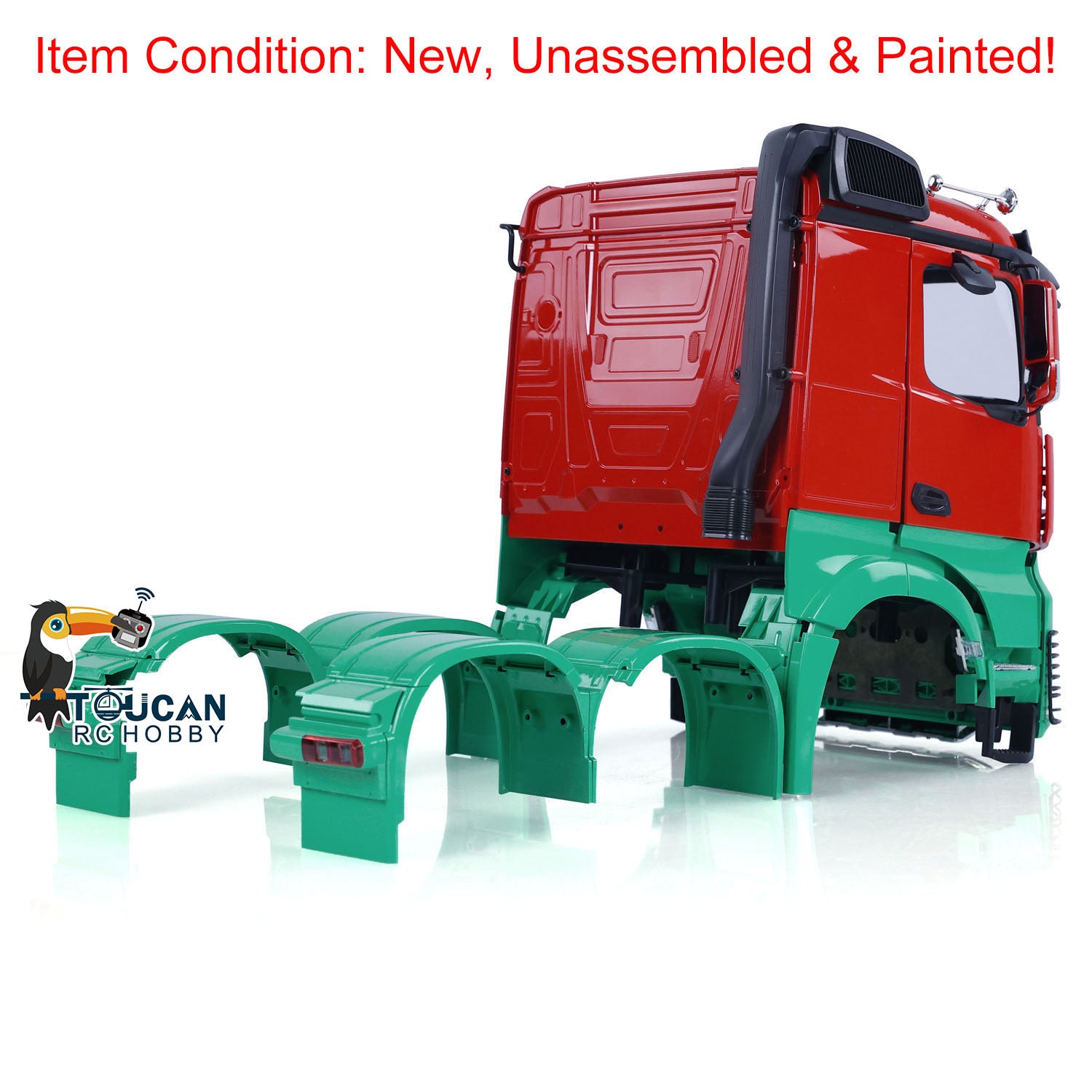 1/14 Scale Painted Plastic Body Shell Cabin Set for 6x6 RC Tractor Truck - DIY Simulation Vehicle Parts for Hobby Model Enthusiasts | Perfect for RC Car Customization, Off-Road Simulation & Collectible Displays
