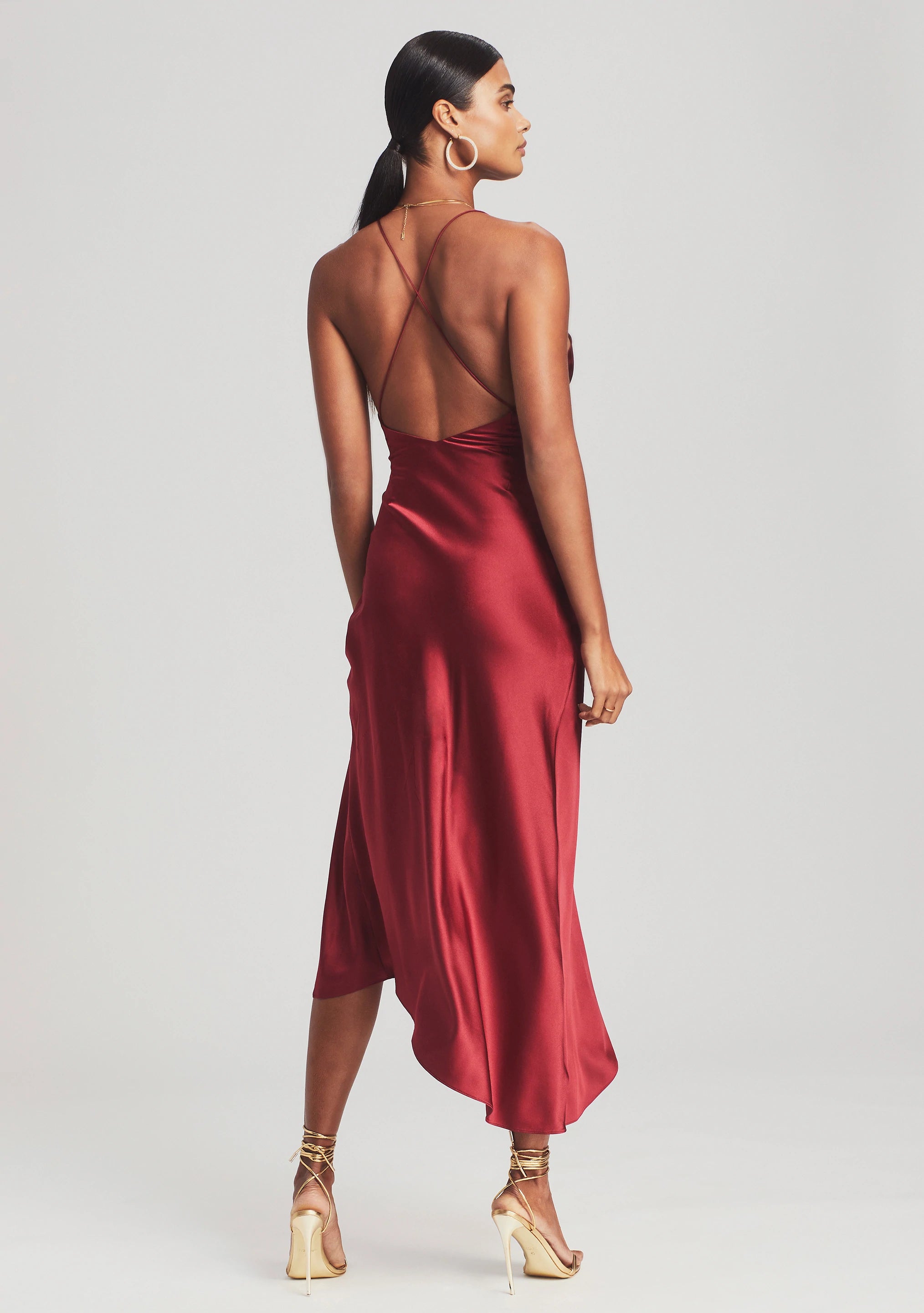 Emma Silk Dress Burgundy - Elegant & Comfortable Women's Silk Dress for Party, Wedding & Evening Wear