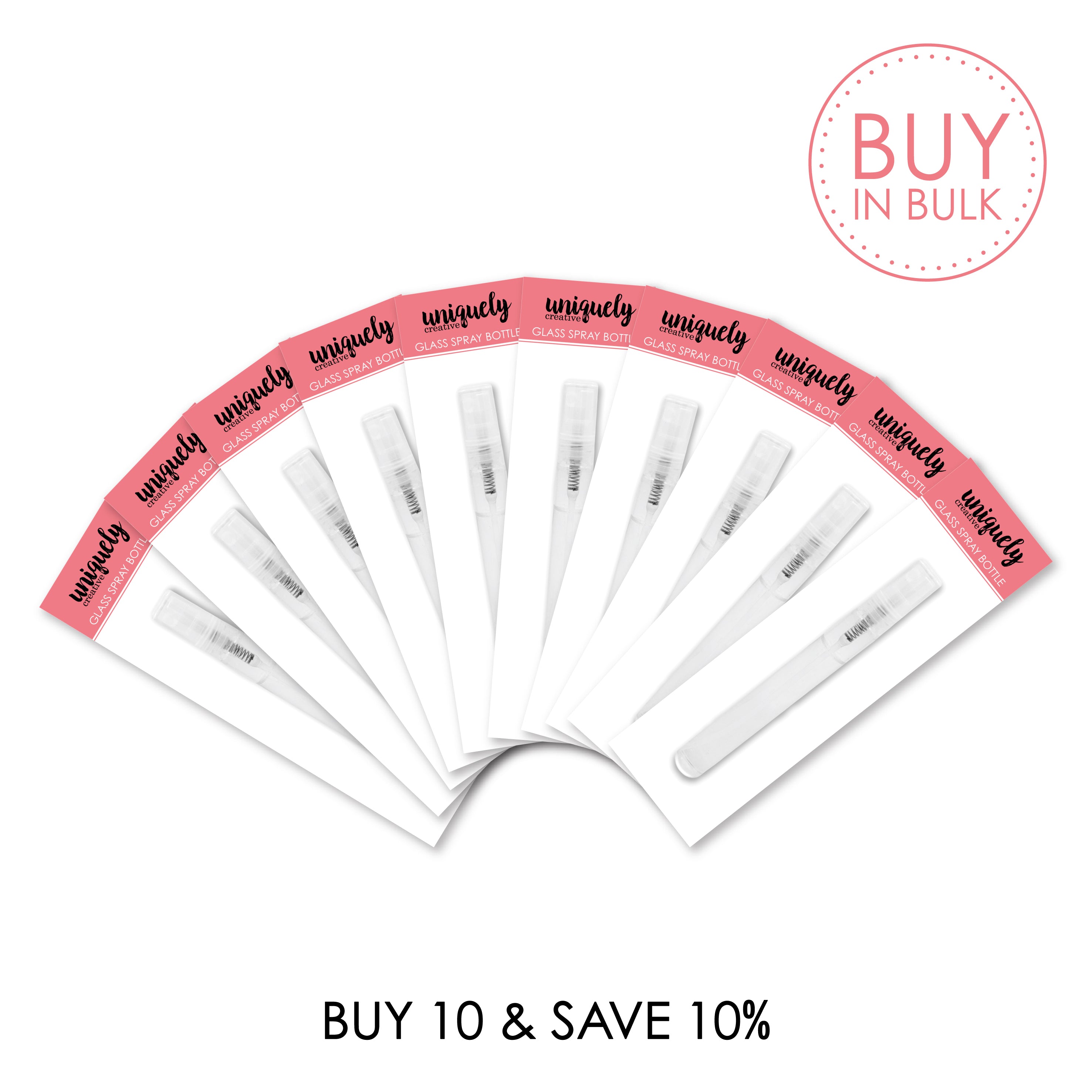 10ml Glass Spray Bottles (Pack of 10) - Refillable Essential Oil & Cleaning Solution Dispenser for Home, Salon, and DIY Projects