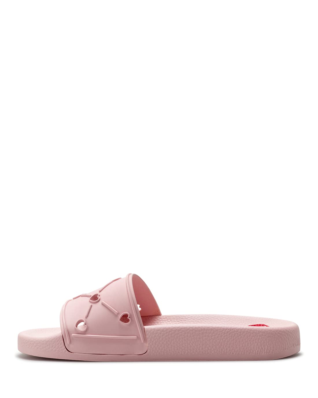 Love Moschino Women's Pink Heart Cut-Out Slide Sandals - Comfortable Summer Casual Shoes for Beach, Pool & Everyday Wear