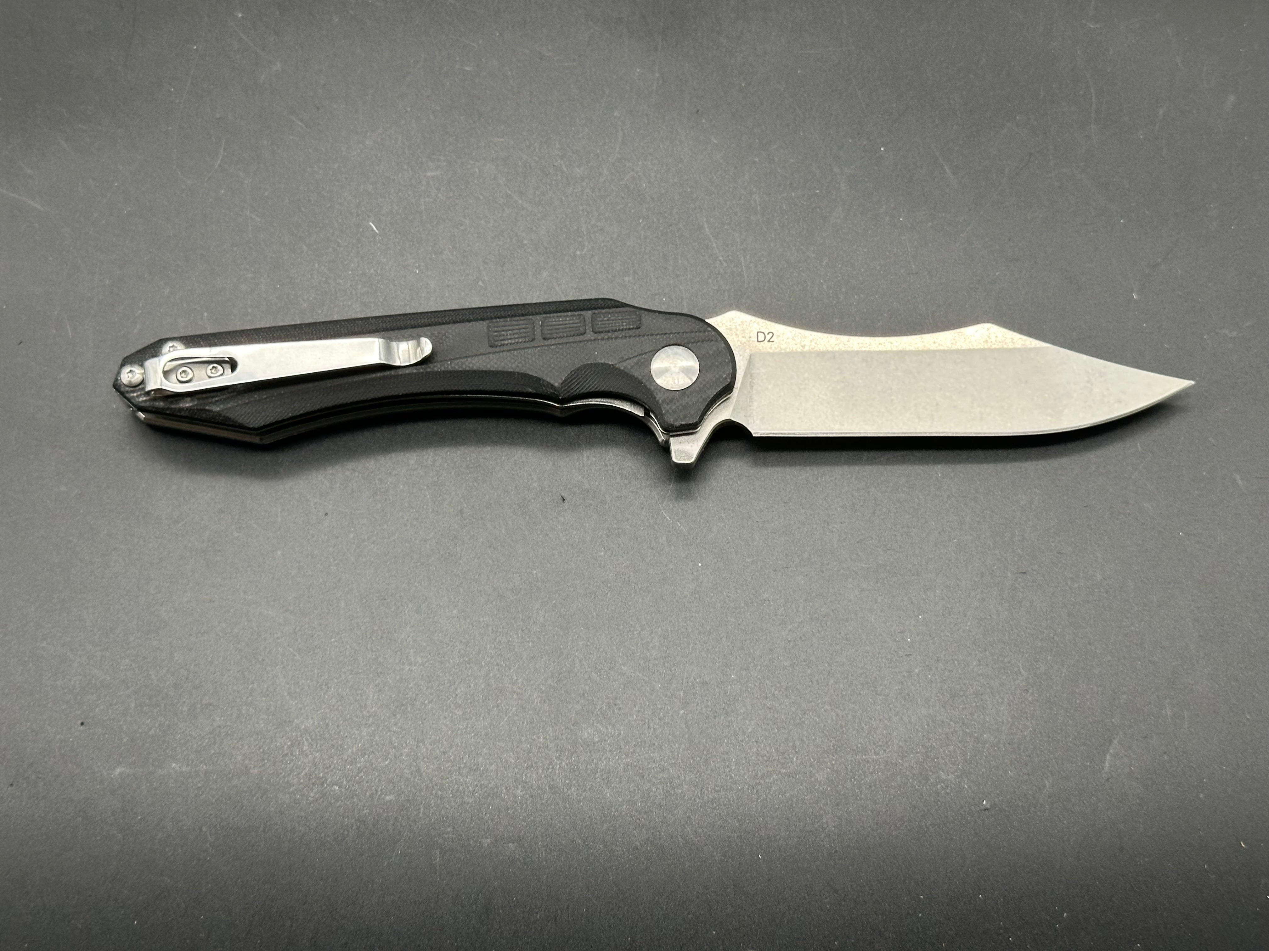 Sitivien ST105 Folding Pocket Knife - D2 Steel Blade, Black G10 Handle, Liner Lock Mechanism | EDC, Outdoor Camping, Hiking Survival Tool