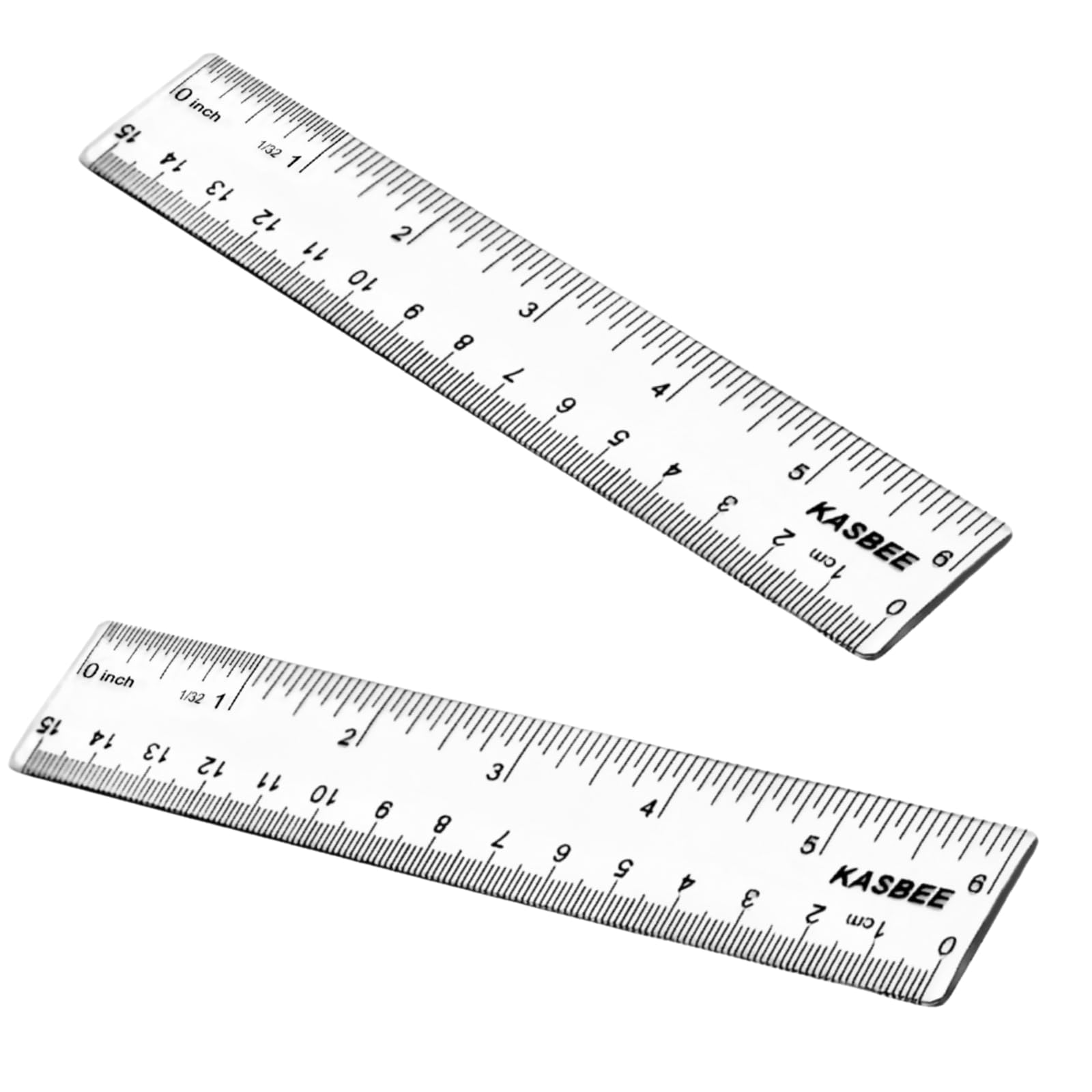6 Inch Plastic Rulers - Clear Measuring Tool for School, Office & Crafting (Inches & Centimeters) - 2 Pack - Perfect for Students, Teachers & DIY Projects