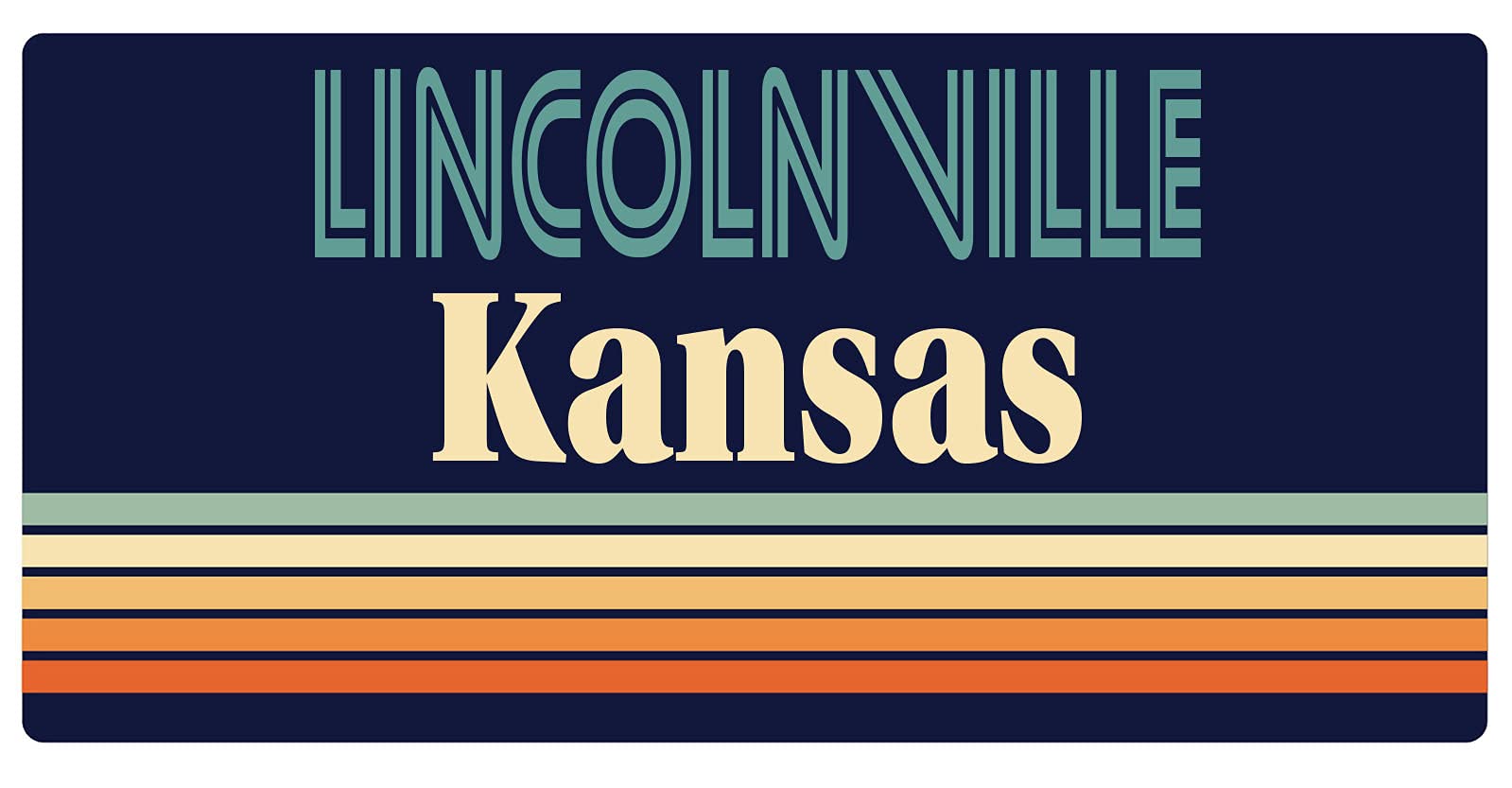 Lincolnville Kansas 5 x 2.5-Inch Retro Fridge Magnet - Vintage Souvenir & Decorative Kitchen Accessory for Refrigerators, Lockers & Office Use