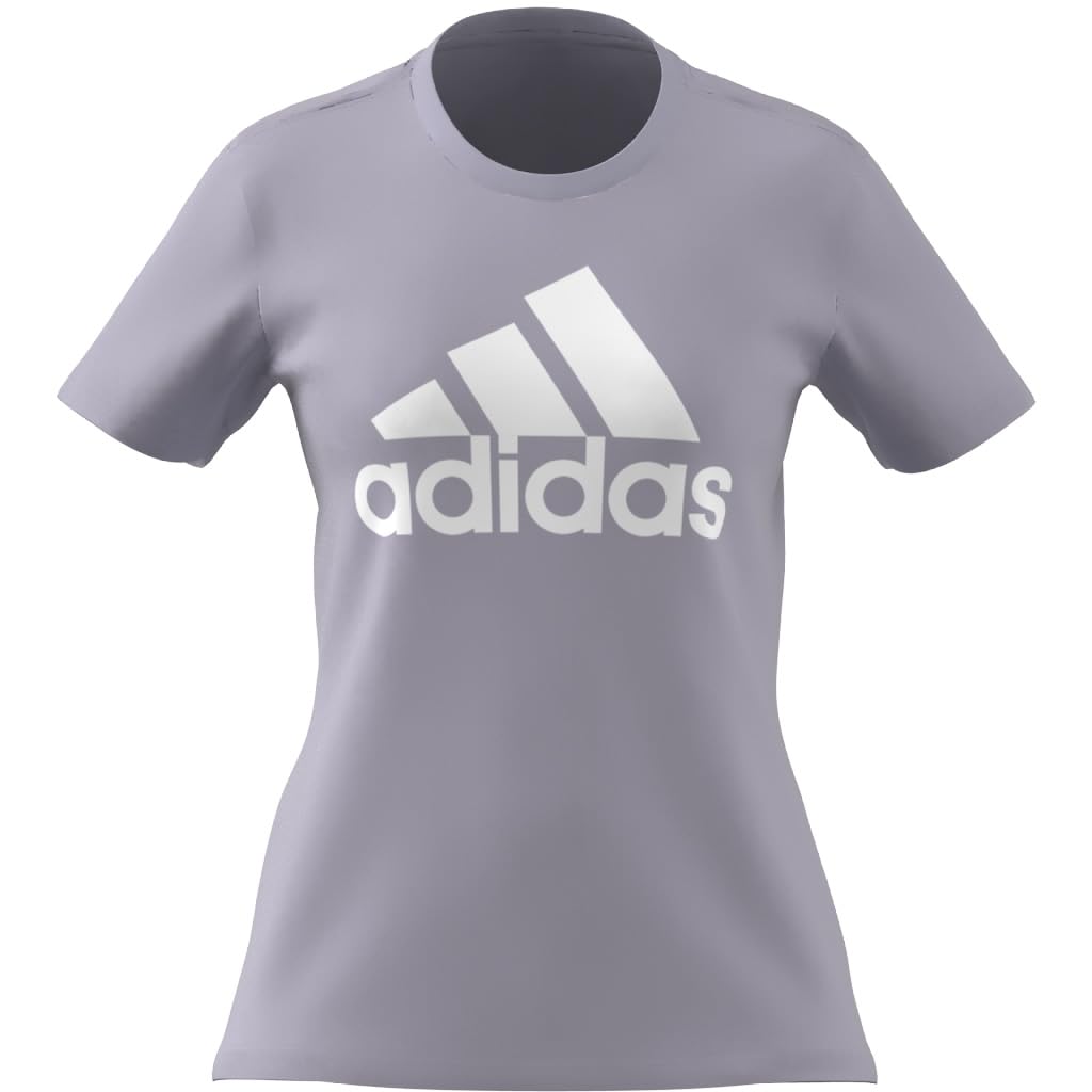 adidas Women's Essential Logo Loungewear T-Shirt - Soft Cotton Comfort for Casual Wear, Home Relaxation & Athleisure Outfits
