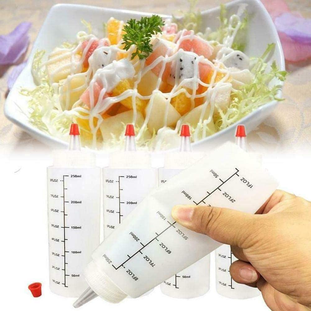 BAILIY 250ml Plastic Needle-Nosed Squeeze Bottle - Leak-Proof Design for Precise Liquid Control - Perfect for Salad Dressing, Sauces, Oil & Kitchen Use