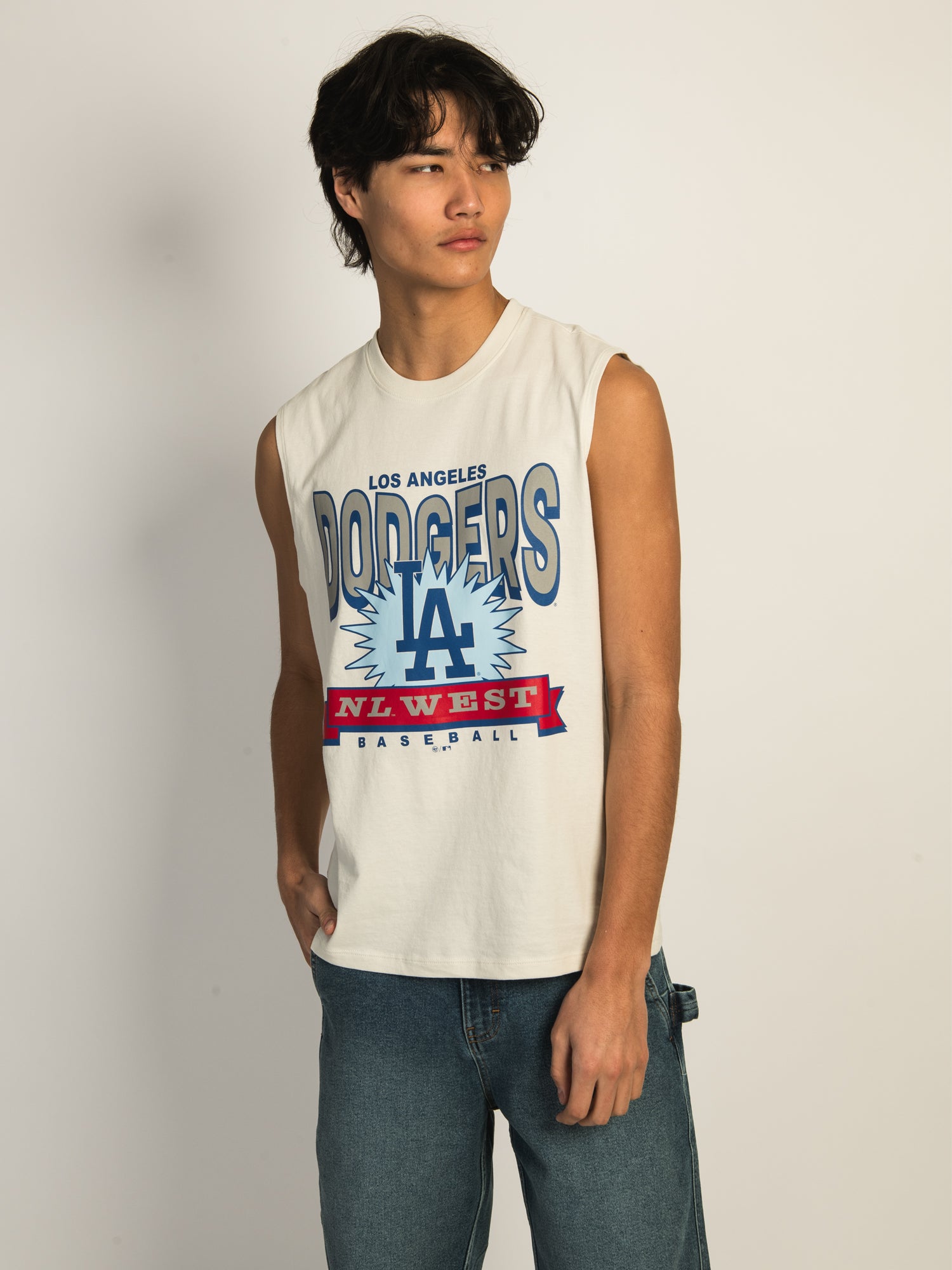 47 DODGERS Muscle Tank Top for Men - Comfortable Sleeveless Baseball Jersey Shirt - Perfect for Gym, Workout, Sports and Casual Wear