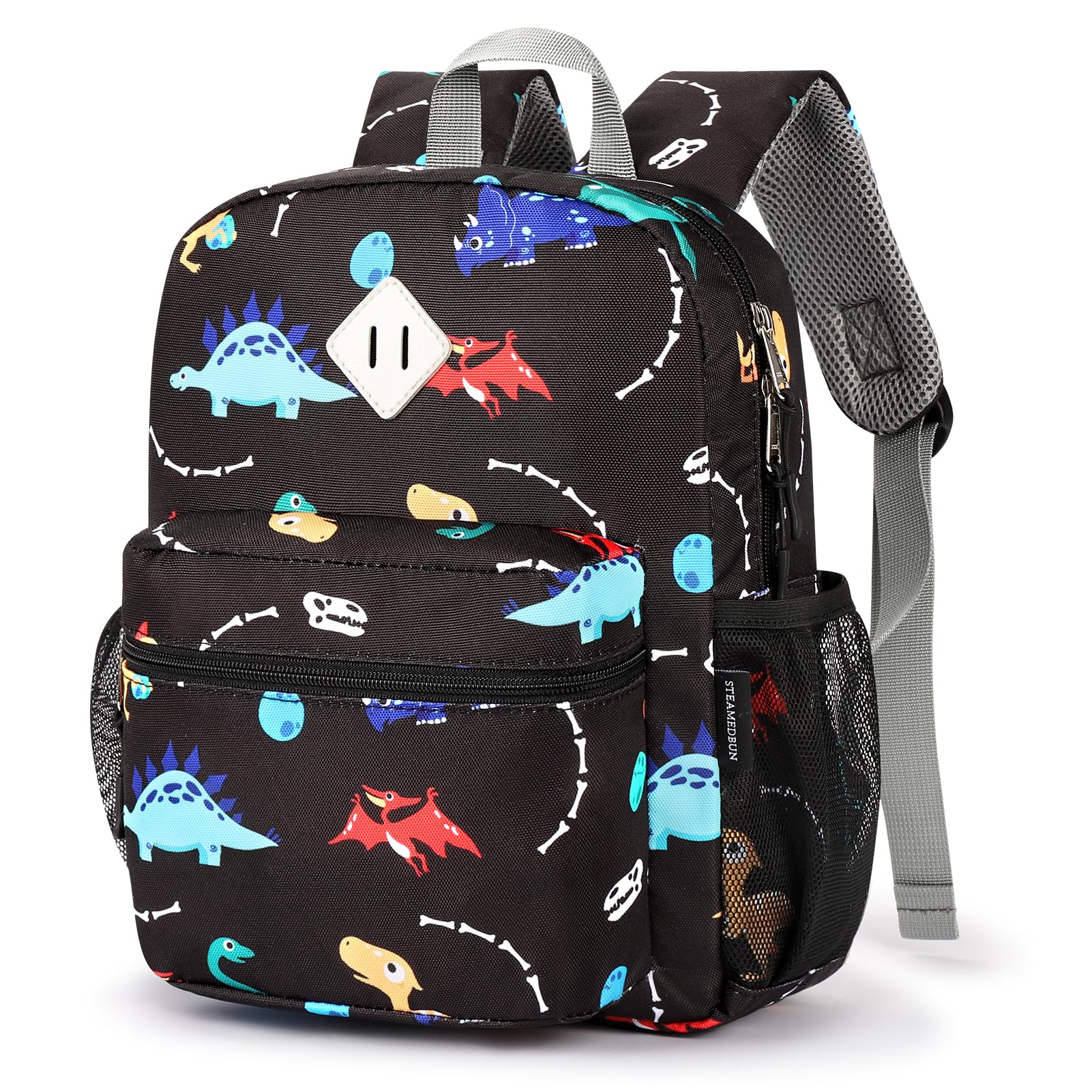 Dinosaur Toddler Backpack for Boys 2-4 Years - 12 Inch Preschool & Kindergarten Daycare Backpack - Cute Dino Design for School, Travel & Outdoor Adventures
