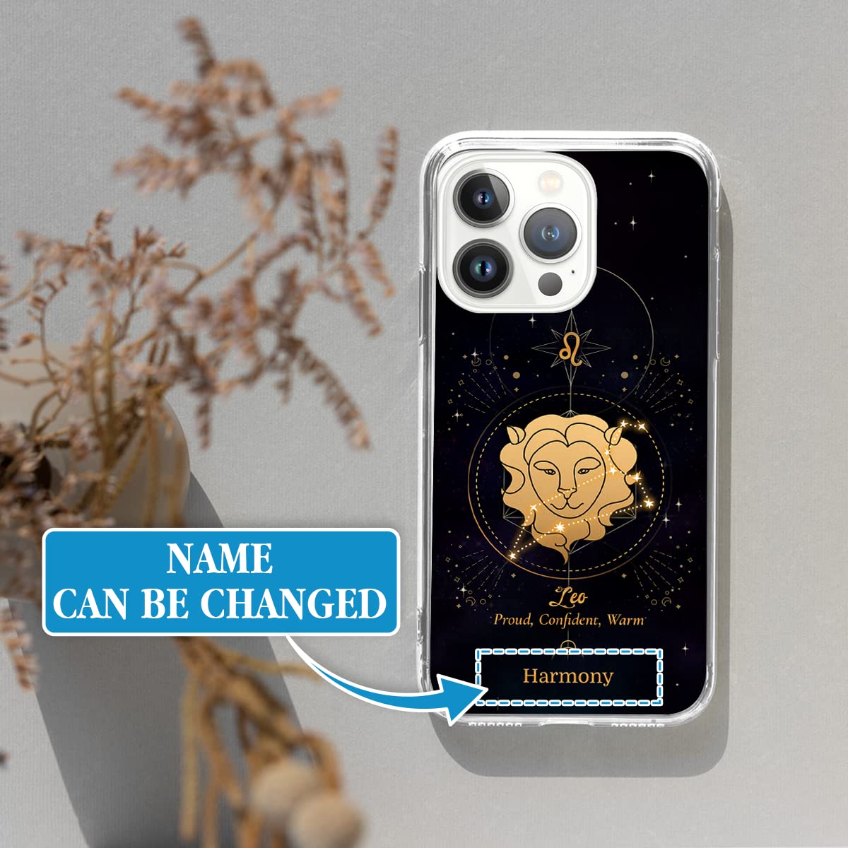 Custom Zodiac Leo Sign Astrology Horoscope Phone Case for iPhone 16/15/14/13/12/11/XR/X/XS/8/7 Plus/Mini/Pro/Max - Personalized Birthday Gift for Astrology Lovers | Perfect for Daily Use, Parties & Gifts