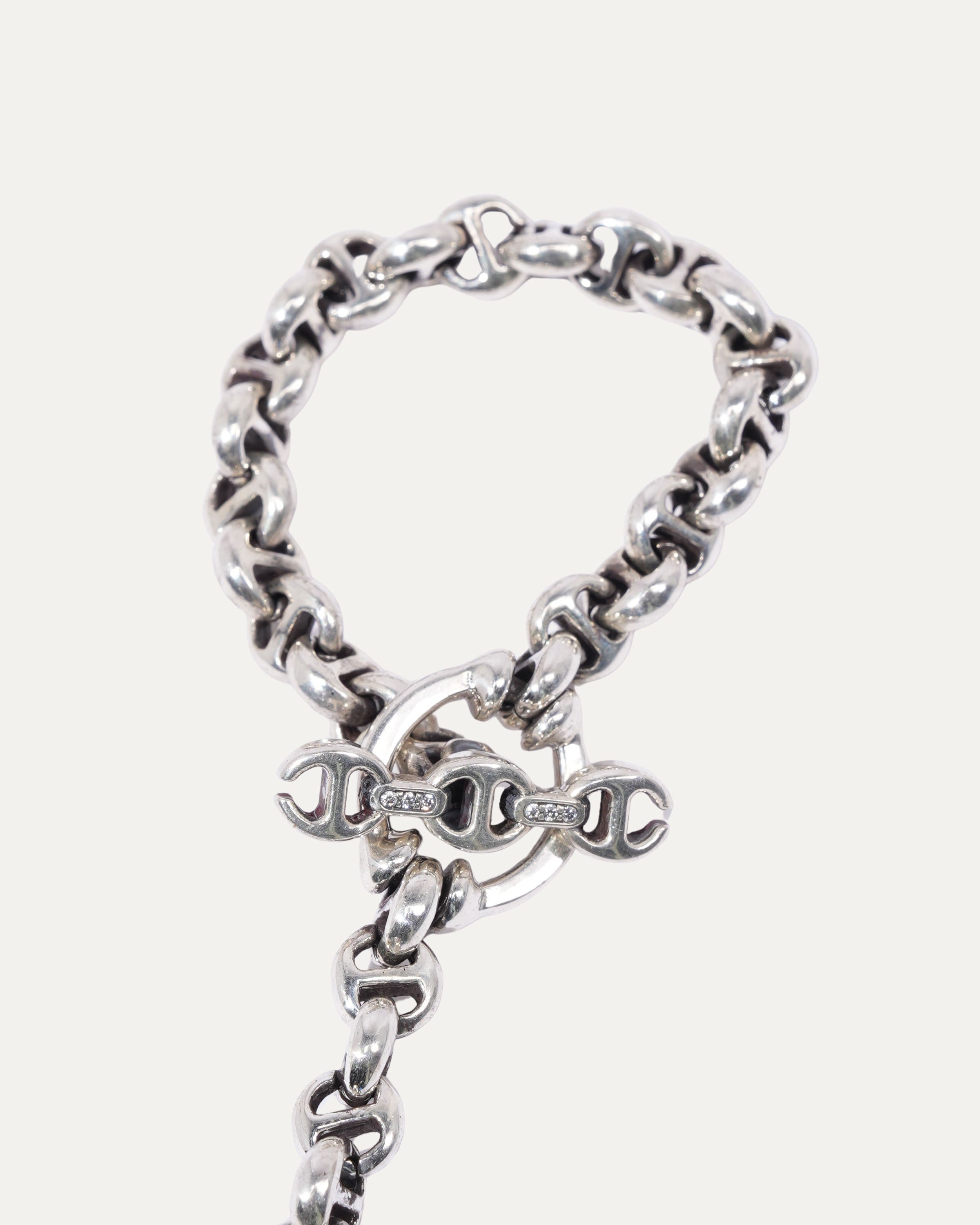 5MM Open Link Wallet Chain with Diamond Toggle - Stylish Silver Hip Hop Accessory for Men & Women | Perfect for Jeans, Belts, and Biker Fashion
