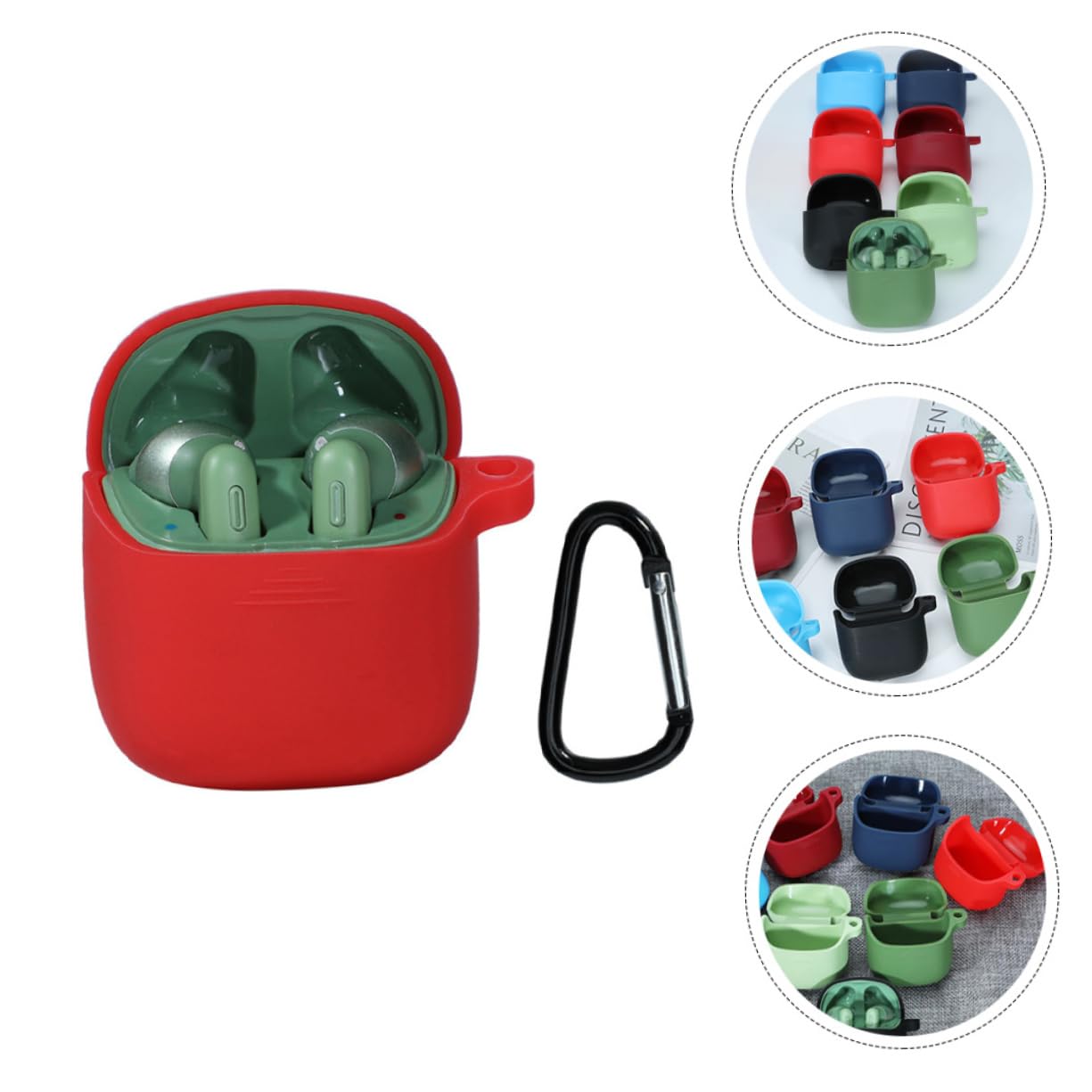 Gadpiparty Silicone Earphone Case - 1pc Novelty Style Headphone Cover with Shockproof Protection (Red) - Perfect for Travel, Gym, and Daily Use