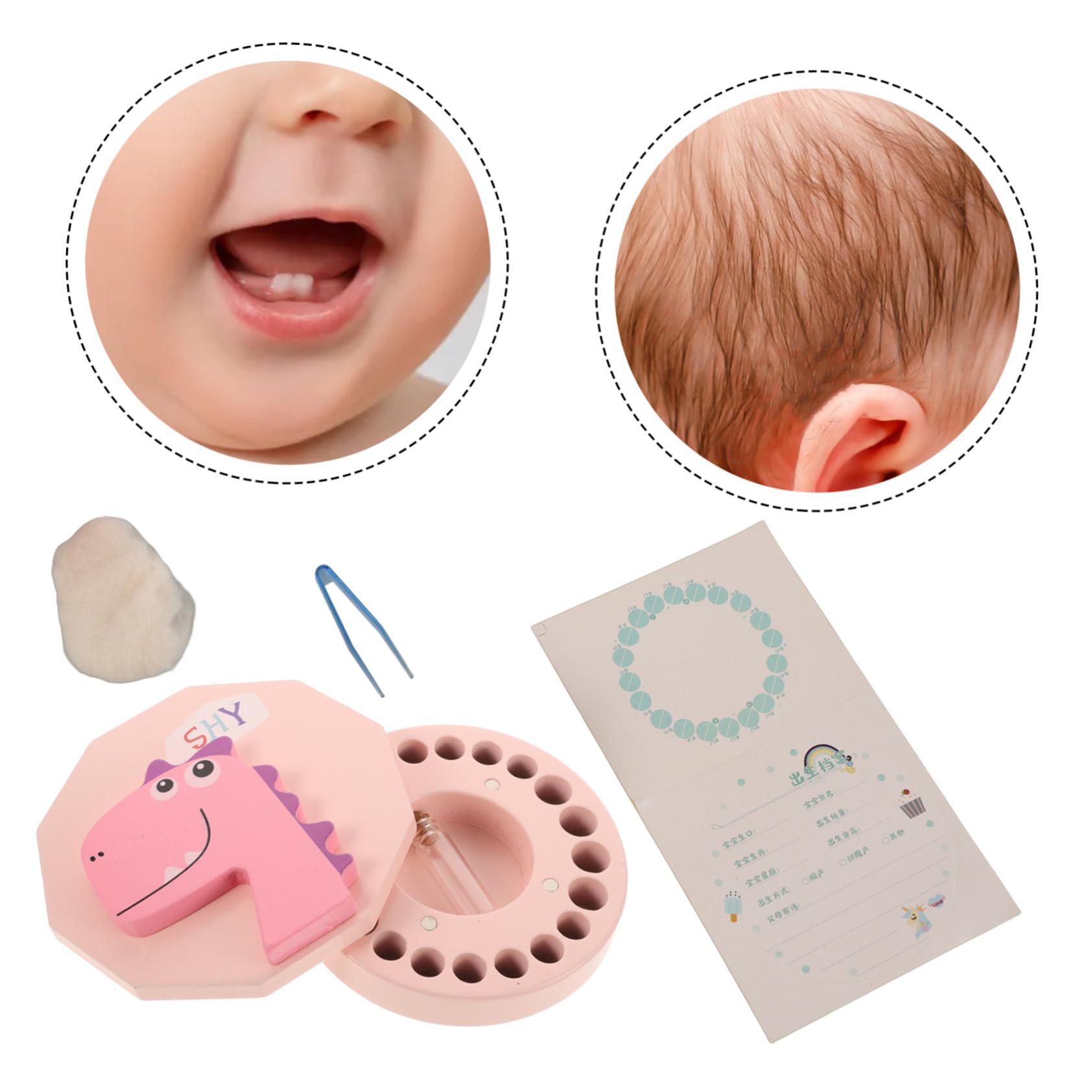Catiebye Pink Wooden Tooth Storage Box - Portable Tooth Holder for Kids & Adults, Perfect for Baby Teeth Keepsake, Dental Organizer - Ideal for Travel, Home, and Video Camera Toy Accessories