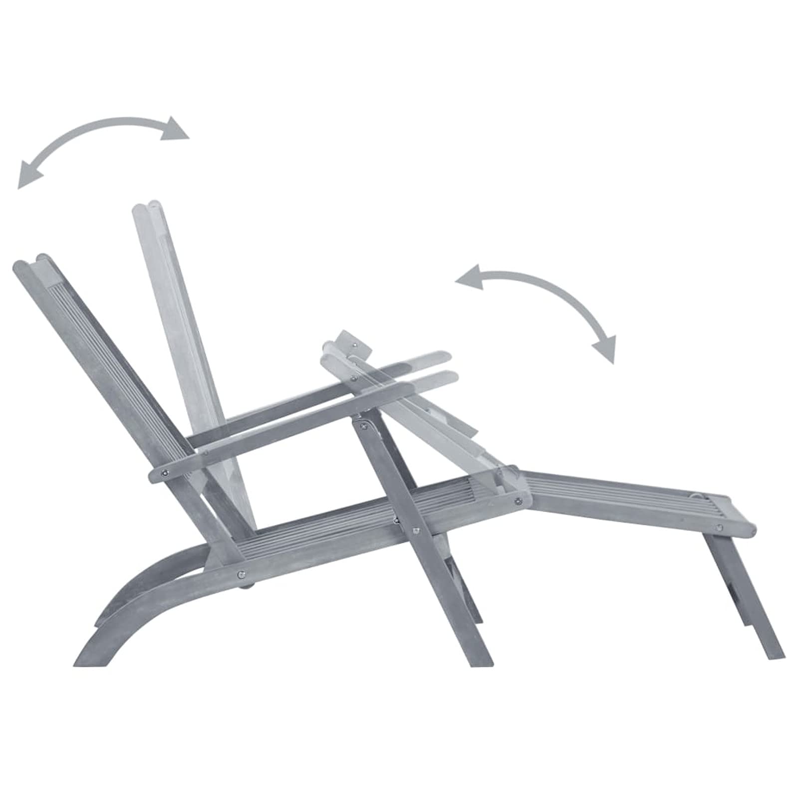 Stackable Outdoor Patio Chairs with Footrest & Cushion - Solid Acacia Wood - Durable Deck Chairs for Garden, Poolside & Backyard Relaxation