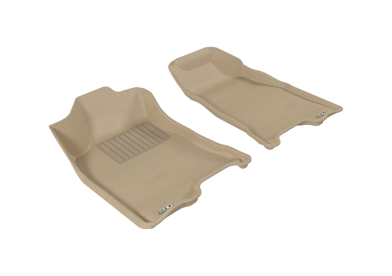 3D MAXpider Kagu All-Weather Floor Mats for 2004-2012 Chevrolet/GMC Colorado/Canyon Crew Cab (1st Row, Tan) - Durable Car Floor Liners for Trucks, SUVs & Off-Road Vehicles