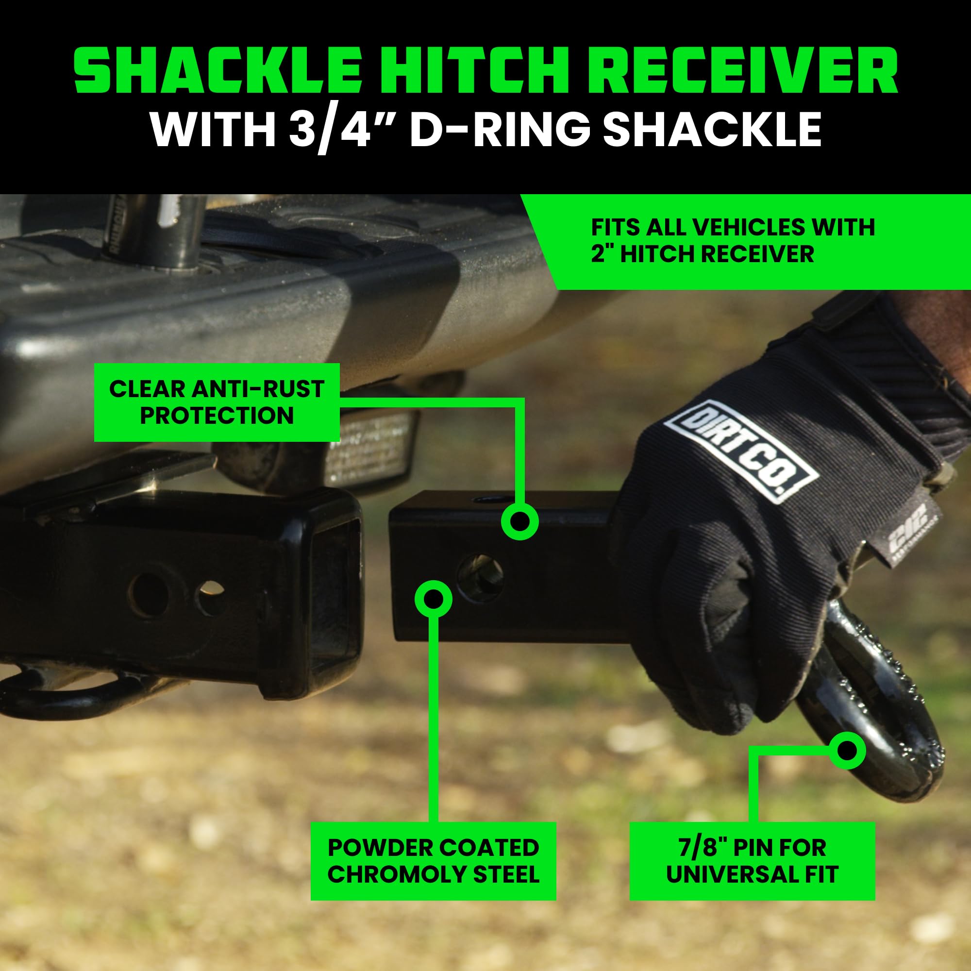 Rhino USA Heavy-Duty Off-Road Recovery Kit - 20' Tow Strap with Hitch Receiver - Best Truck & SUV Towing Accessories for Off-Roading, Overlanding & Emergency Vehicle Recovery - Lifetime Warranty