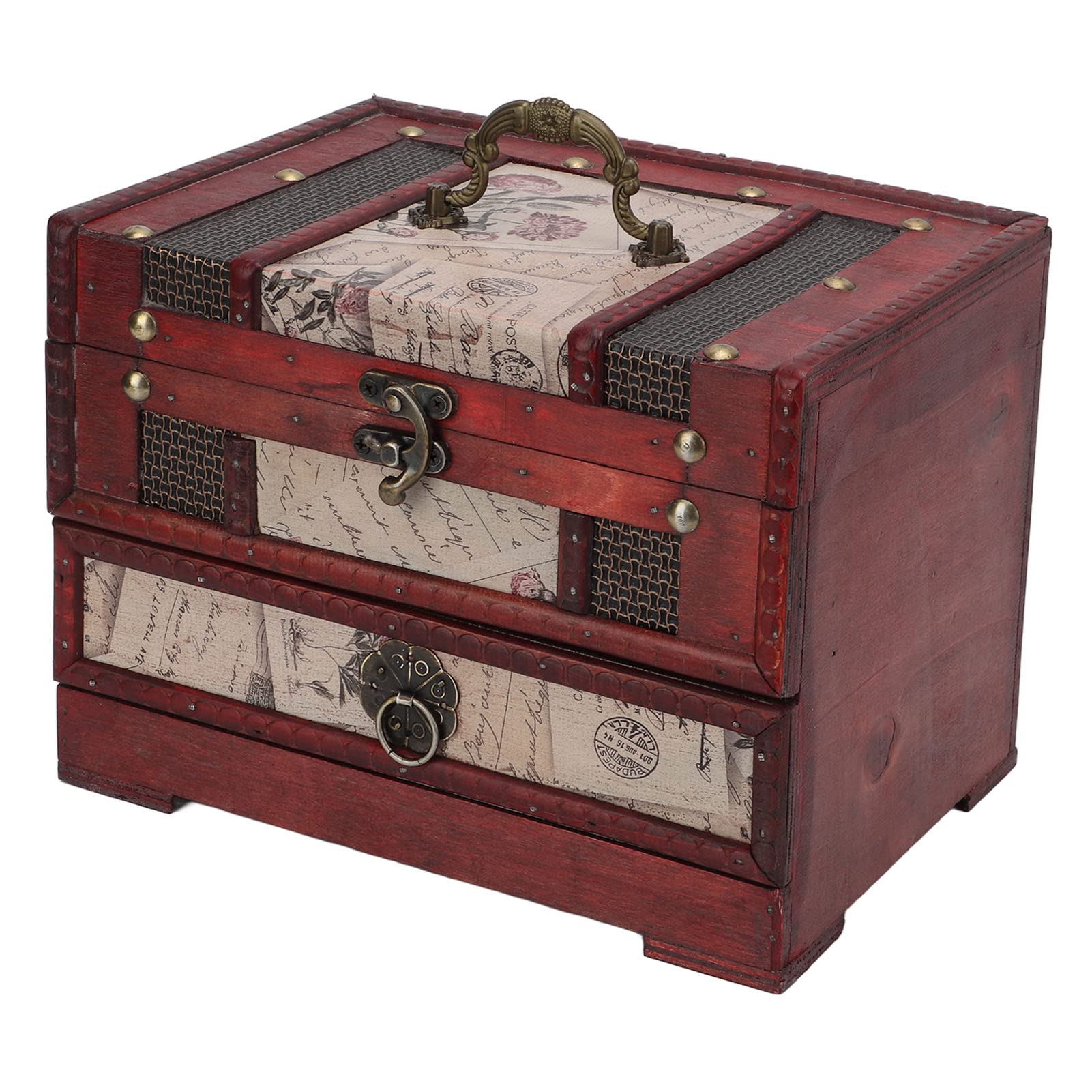 Vintage Jewelry Organizer Box - Large Capacity Antique Jewelry Storage with Pencil Holder | Perfect for Necklace, Ring & Earring Organization | Gift for Women, Home Decor & Vanity Display