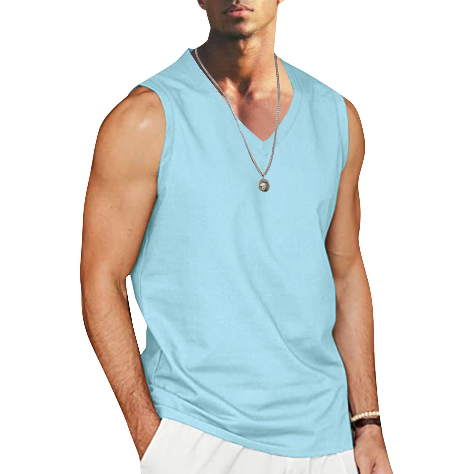 Men's Muscle Workout Tank Tops - Sleeveless Athletic V-Neck Shirts for Gym, Running & Bodybuilding | Summer Fitness Apparel for Men