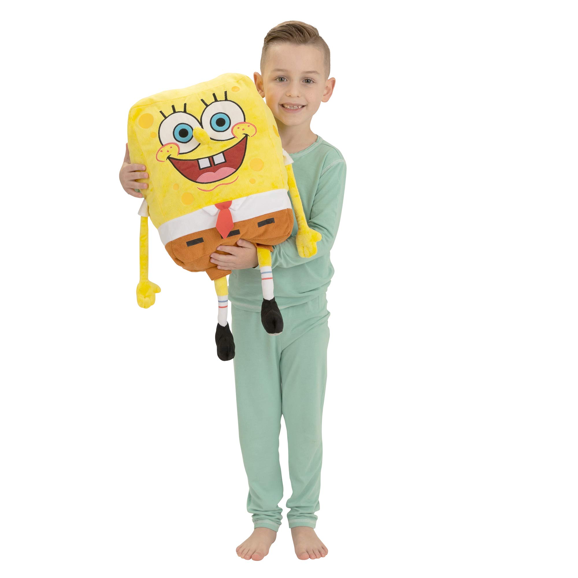 Spongebob SquarePants Kids Bedding Set - Super Soft Plush Cuddle Pillow Buddy for Boys & Girls - One Size - Perfect for Bedroom Decor, Sleep Comfort & Cuddling - By Franco