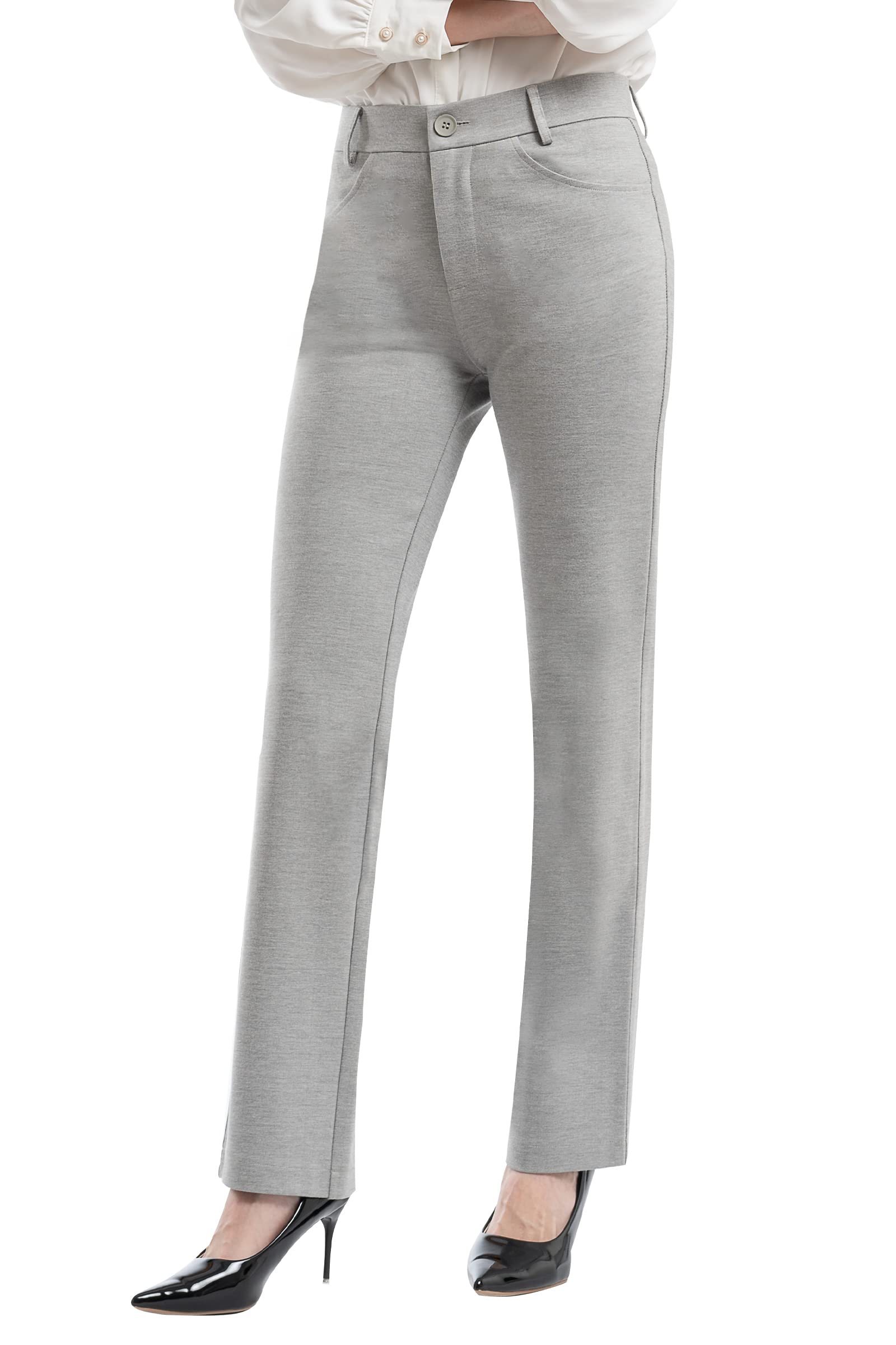 PUWEER Women's Stretch Work Pants with Pockets - Office & Casual Wear