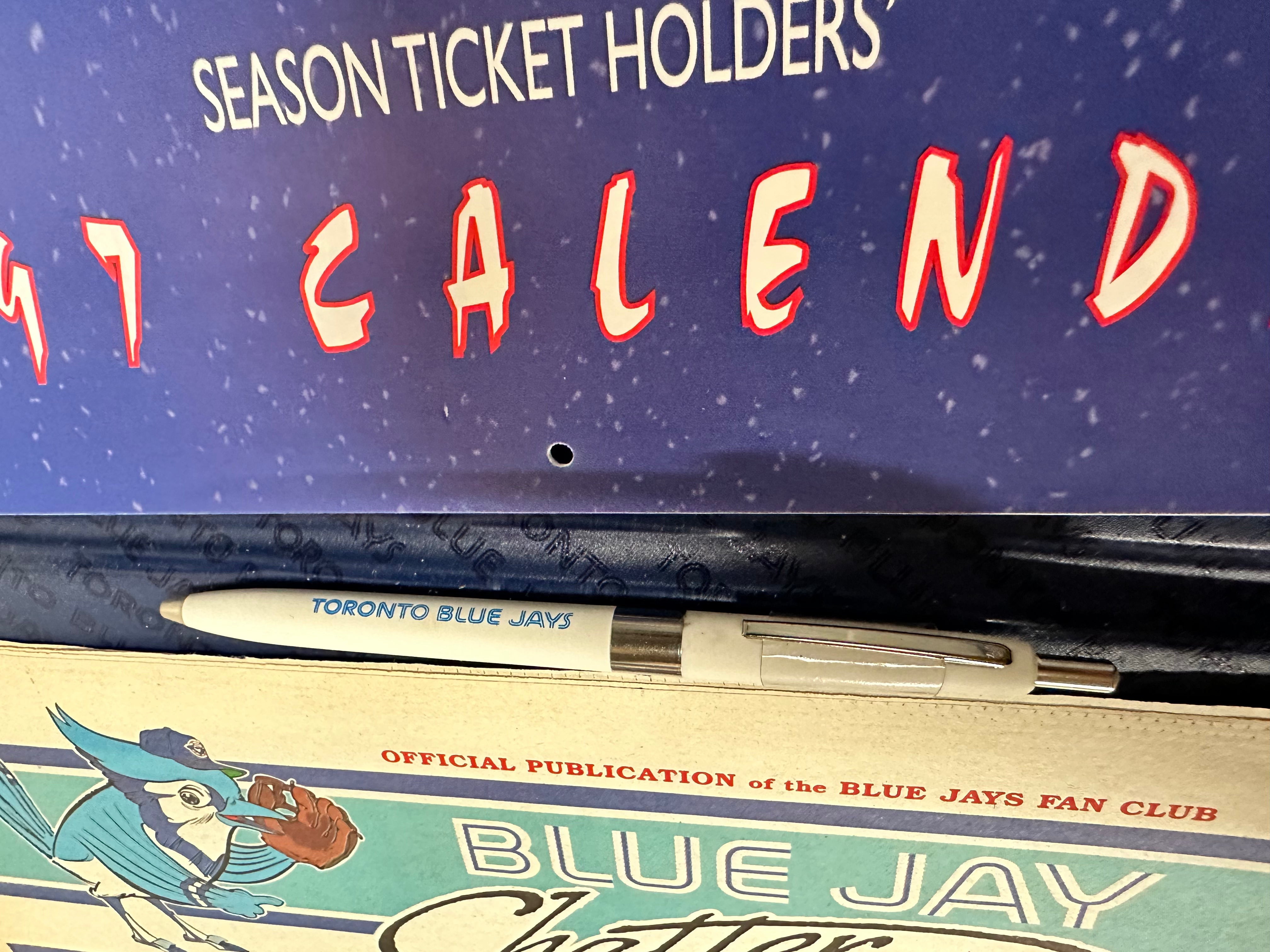 1997 Toronto Blue Jays Baseball Season Ticket Holder Custom Binder Set with Calendar & Pen - Perfect for Collectors, Fans & Memorabilia Organization