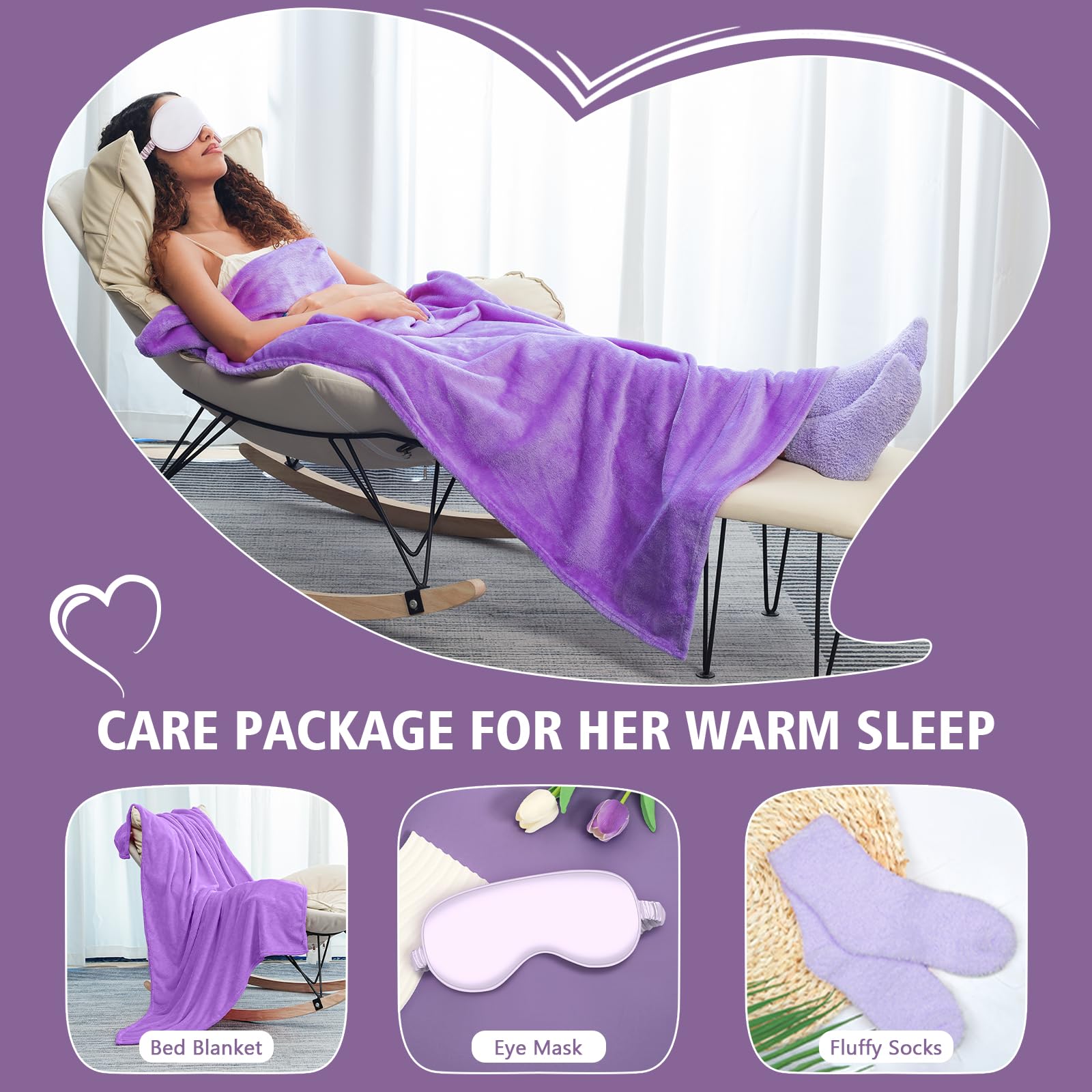 Relaxing Spa Gift Set for Women - Unique Self Care Package with Lavender Essentials | Thoughtful Get Well, Birthday & Mother's Day Gifts for Her, Wife, Sister or Friend | Perfect for Home Relaxation, Stress Relief & Pampering