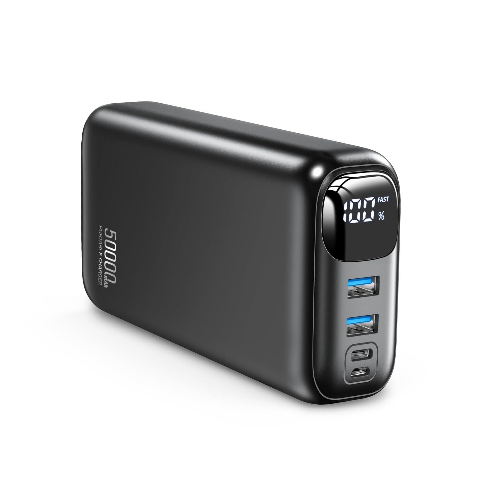 50,000mAh Portable Charger with 22.5W Fast Charging & LED Display - High Capacity Power Bank for iPhone 16/15/14/13 Pro, Samsung Galaxy, Android Phones - Perfect for Travel, Camping, and Emergency Power Backup (USB-C Portable Phone Charger)
